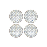 MacKenzie-Childs sterling check chargers, set of 4