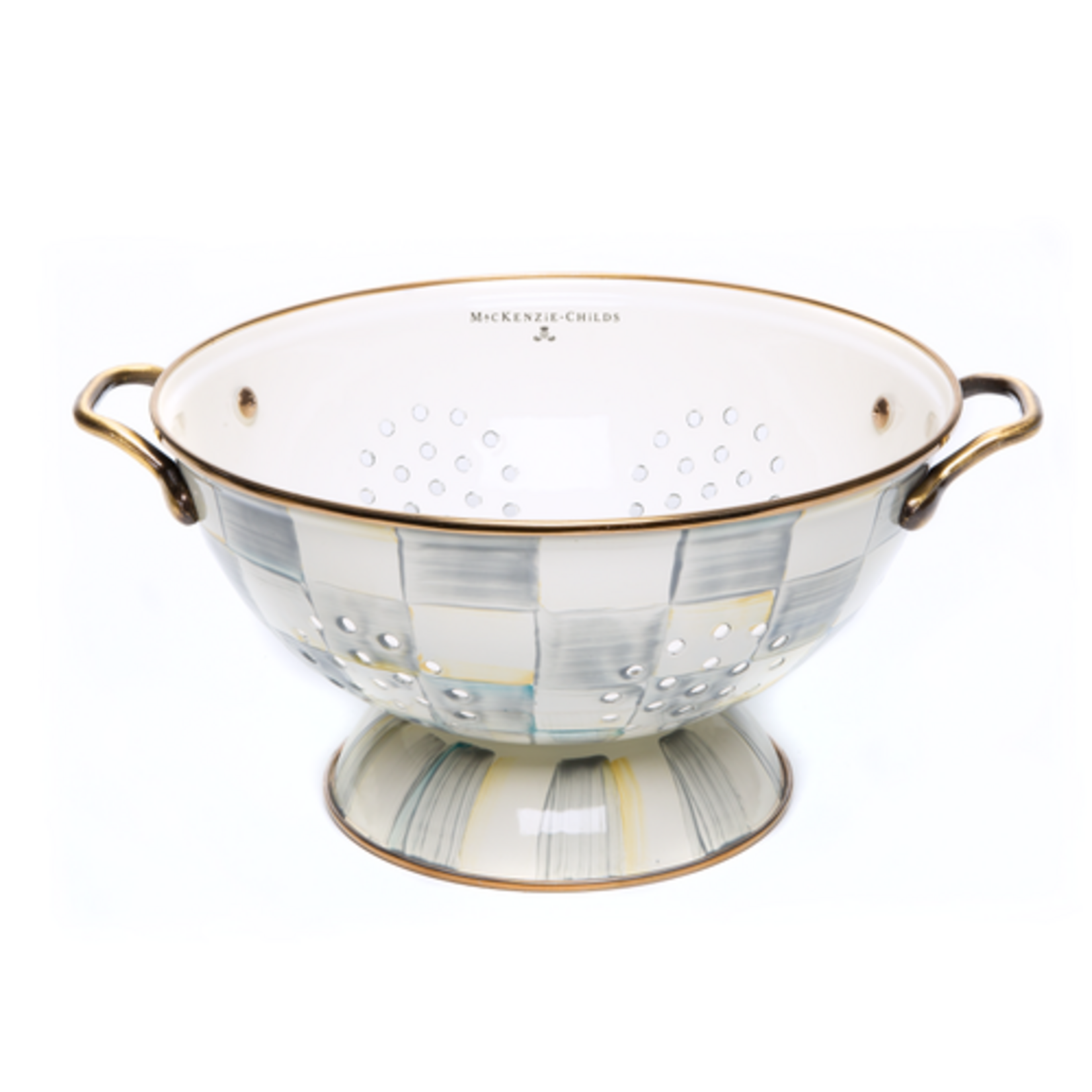 MacKenzie-Childs sterling check large colander
