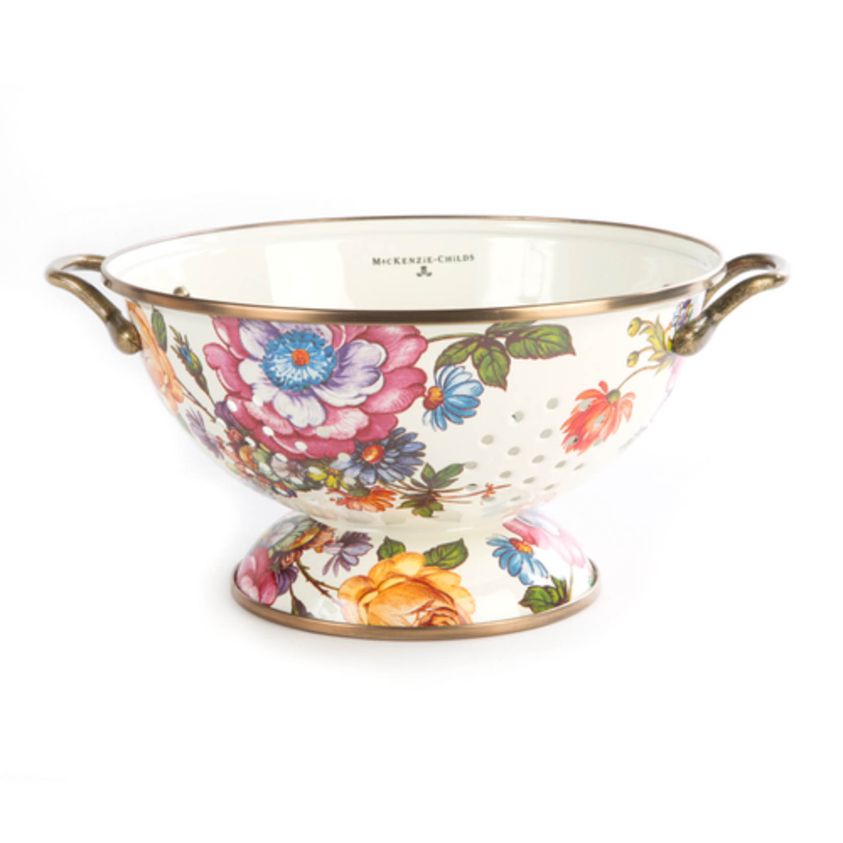 MacKenzie-Childs white flower market large colander
