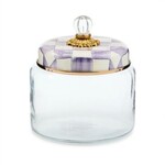 MacKenzie-Childs violet check medium kitchen canister