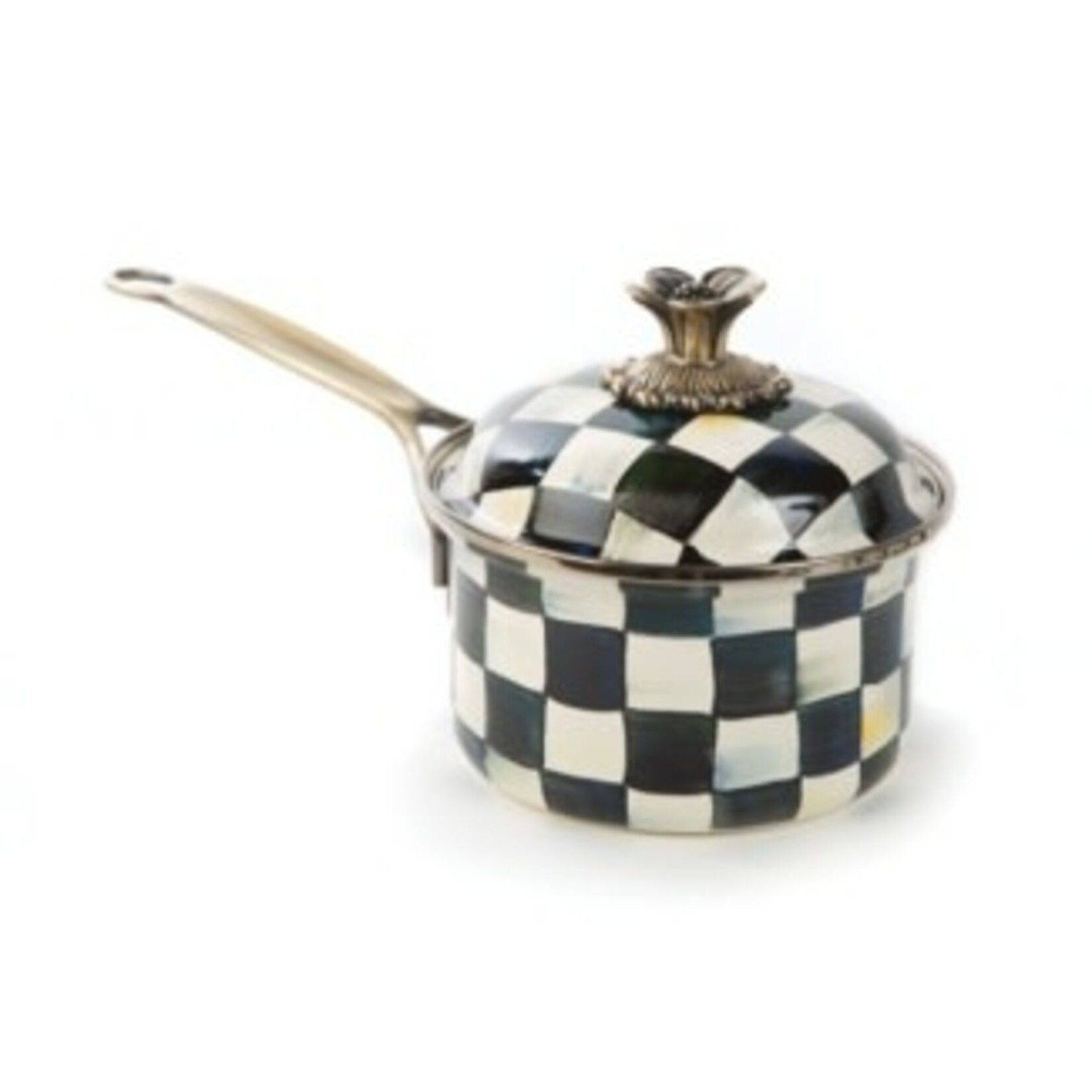 MacKenzie-Childs courtly check 1 quart saucepan
