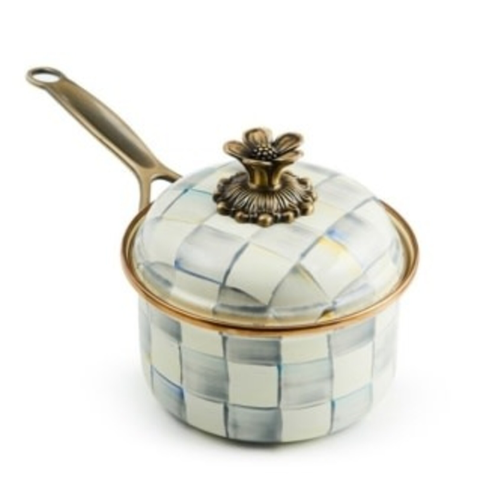 MacKenzie-Childs sterling check 1 qt. saucepan