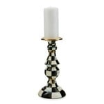 MacKenzie-Childs courtly check large pillar candlestick