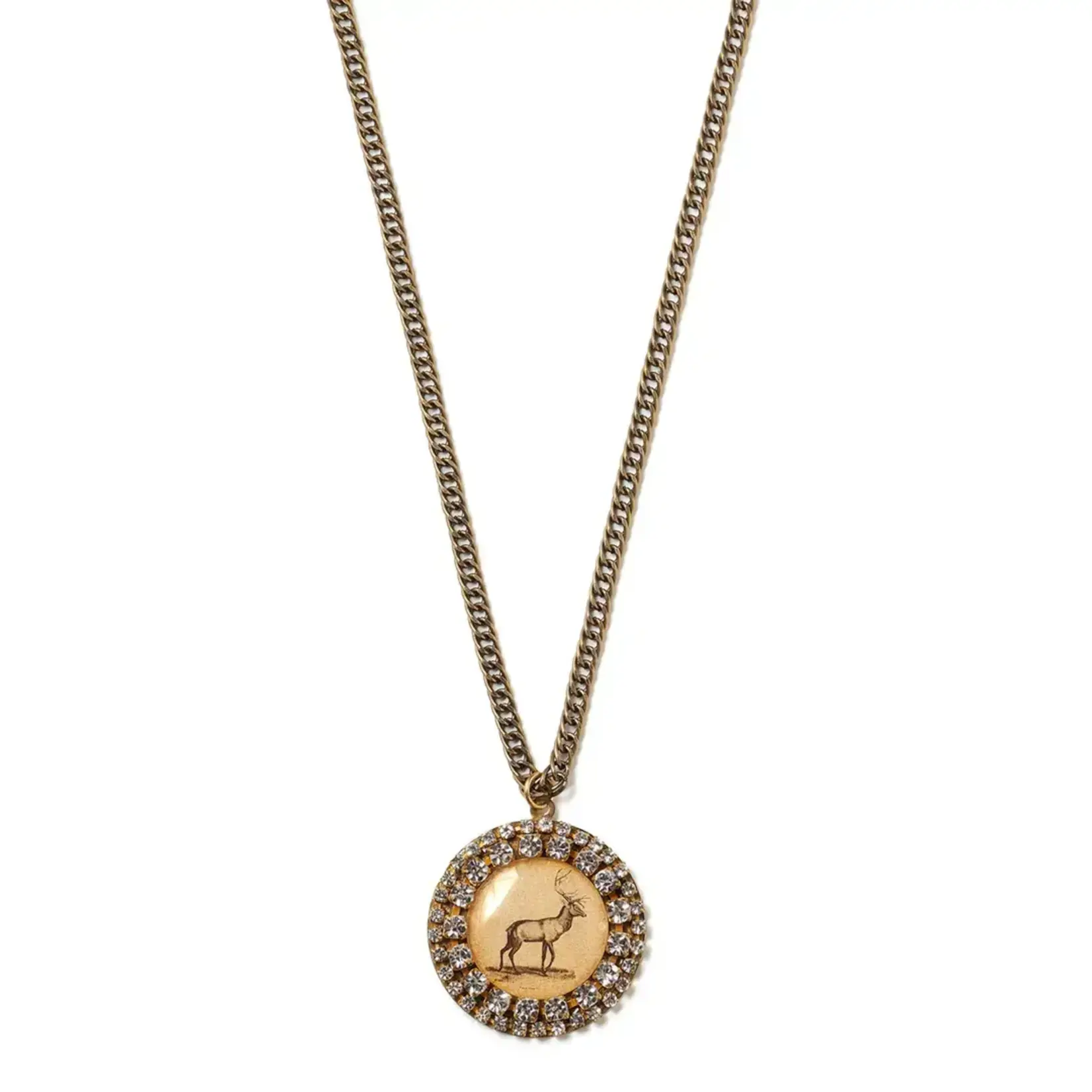 Elements, Jill Schwartz Vintage Deer Pendant Necklace