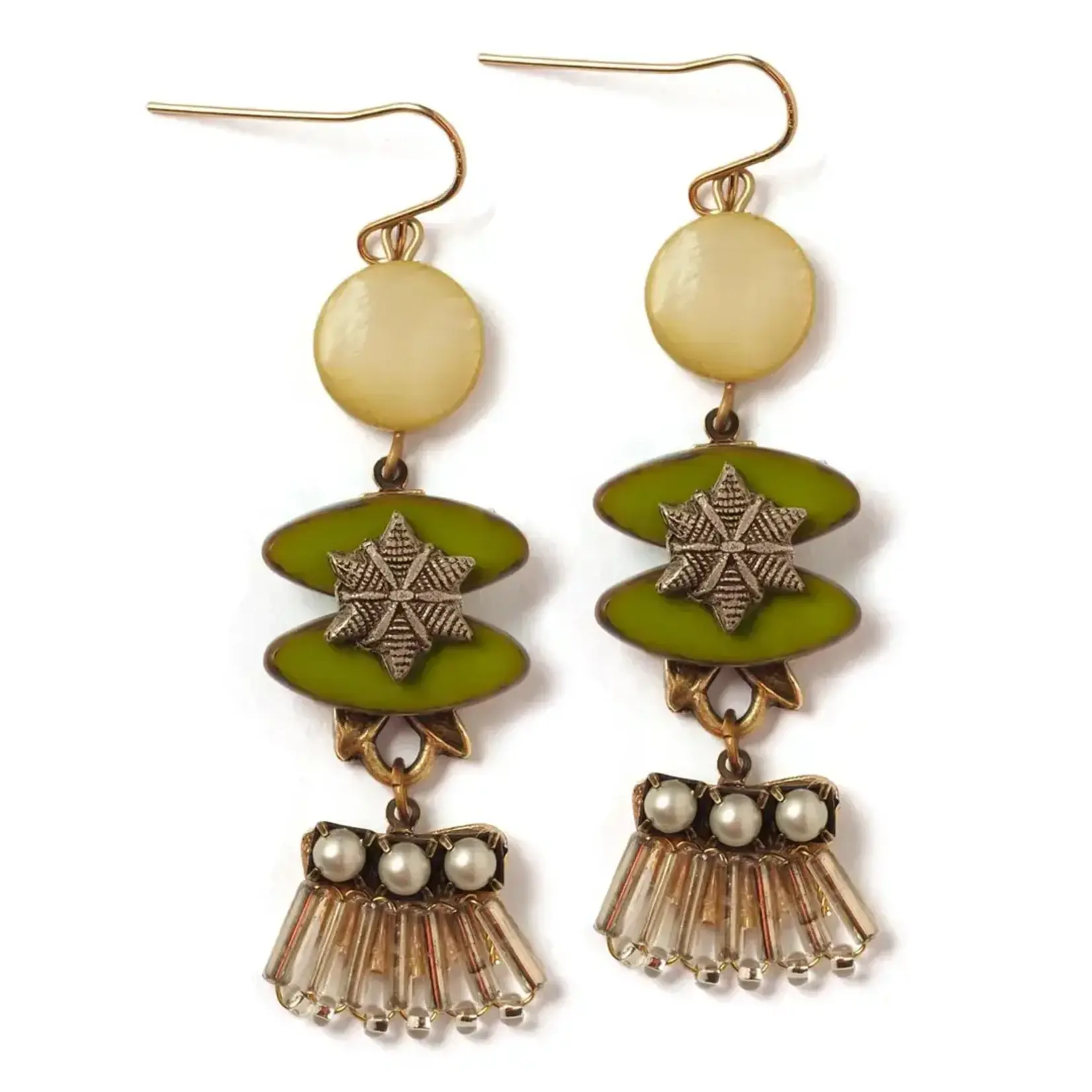 Elements, Jill Schwartz Mint Lantern Fringe Drops