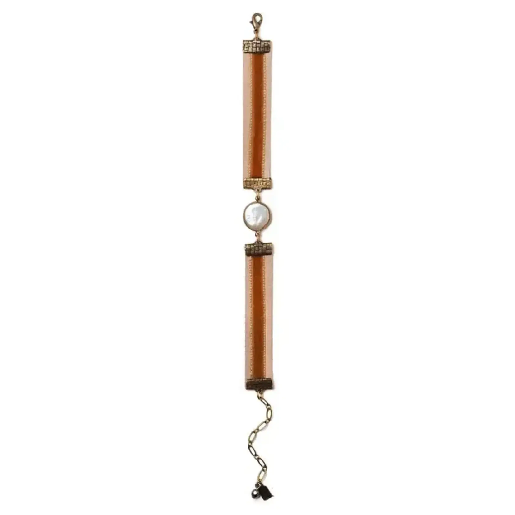 Elements, Jill Schwartz Drusilla Bracelet in Orange and Pink with Coin Pearl