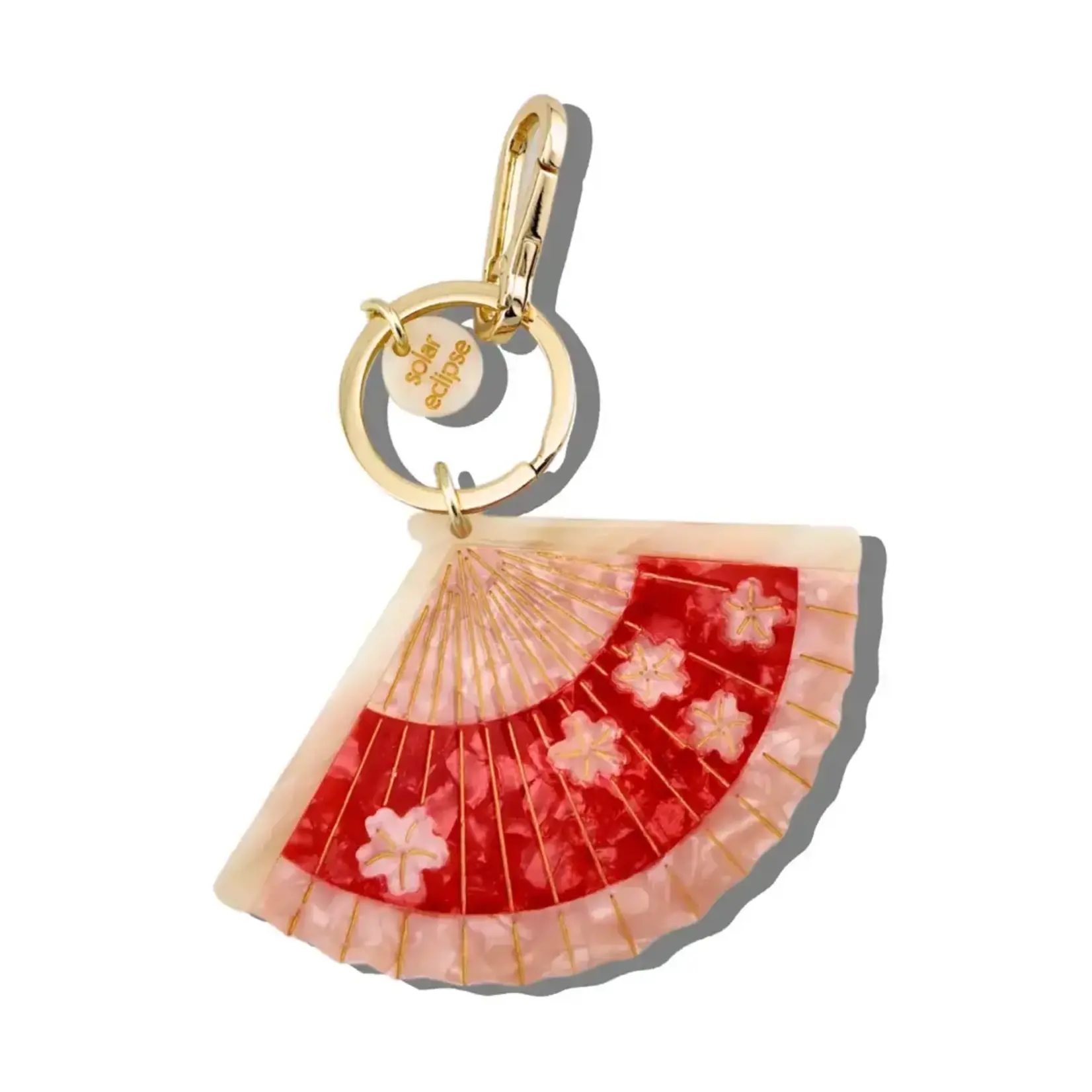 Solar Eclipse Hand-Painted Blossom Fan Bag Charm + Keychain