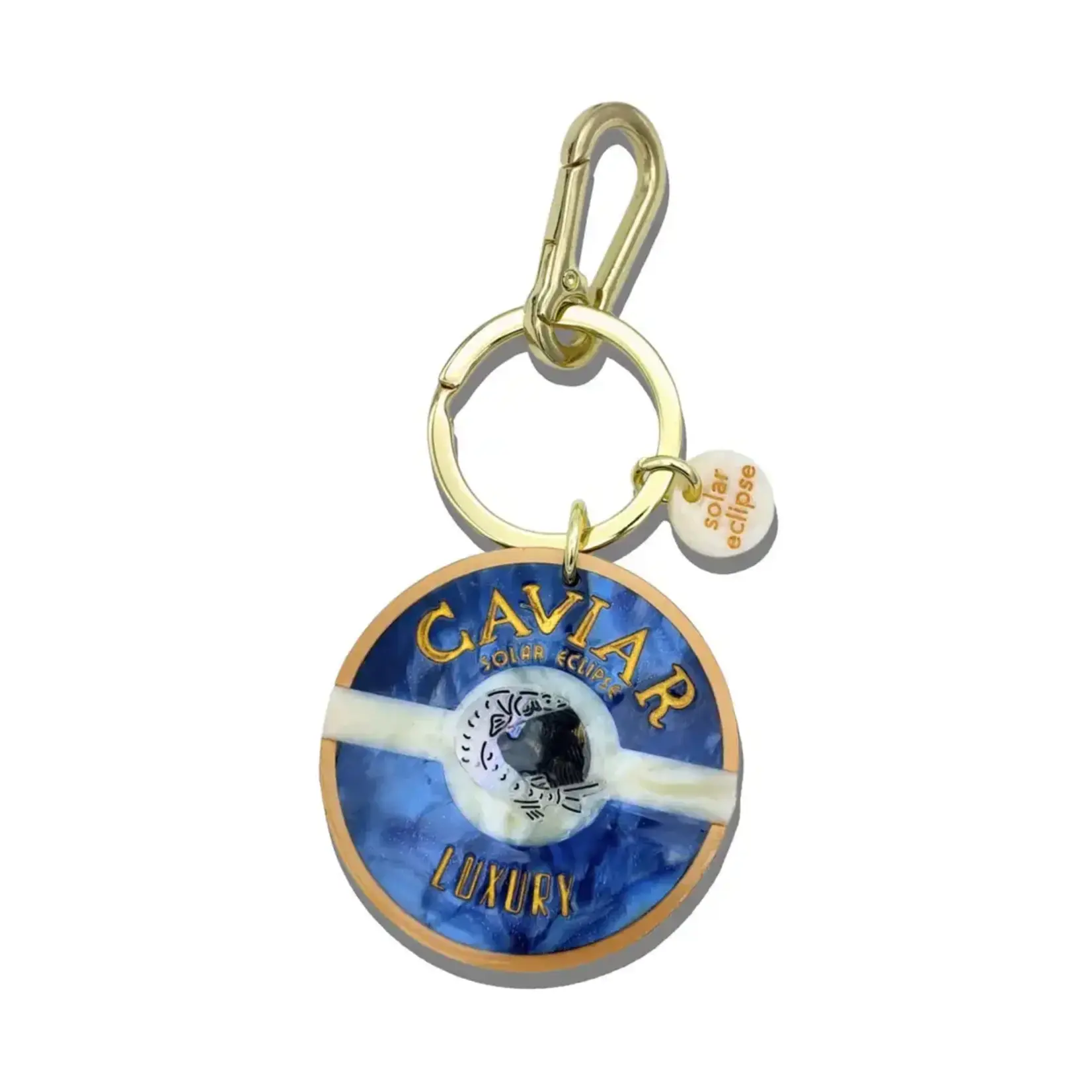 Solar Eclipse Hand-Painted Caviar Bag Charm + Keychain