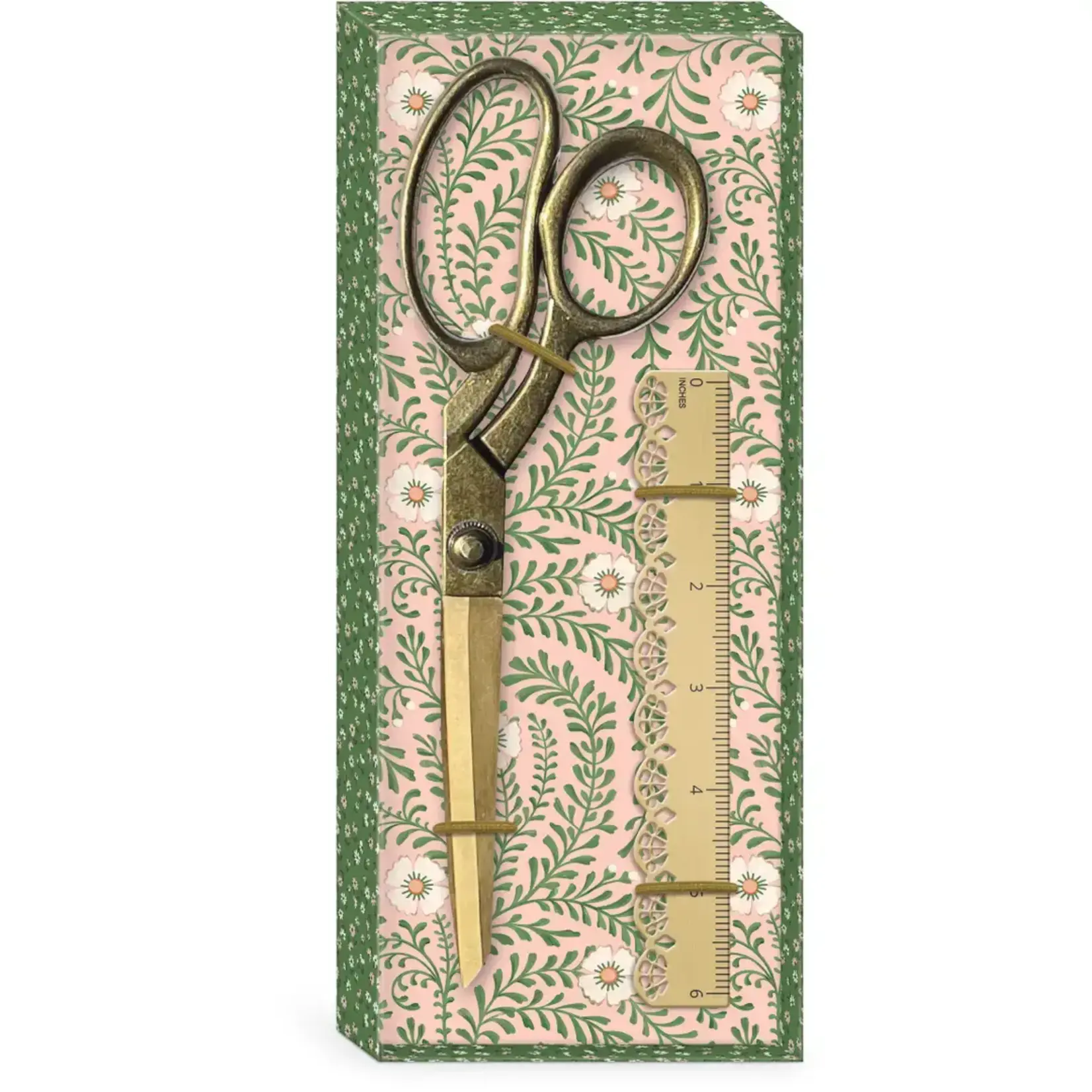 Lady Jayne Antique Gold Scissor and Ruler Set