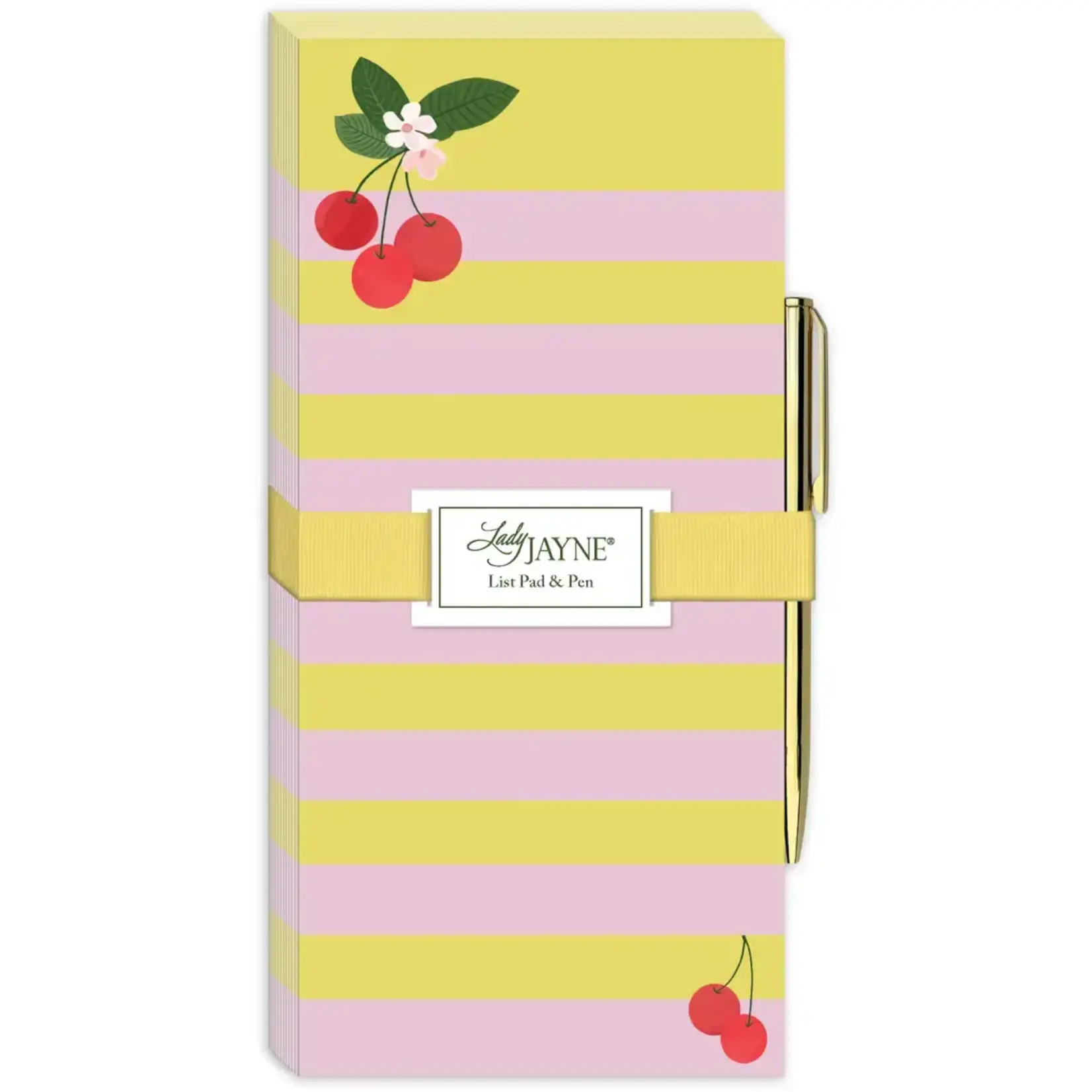 Lady Jayne Fruit & Fleur Cherries Magnetic List Pad W Pen