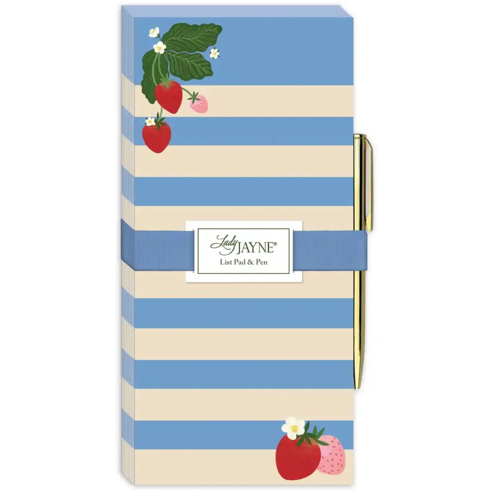Lady Jayne Fruit & Fleur Strawberries Magnetic List Pad W Pen