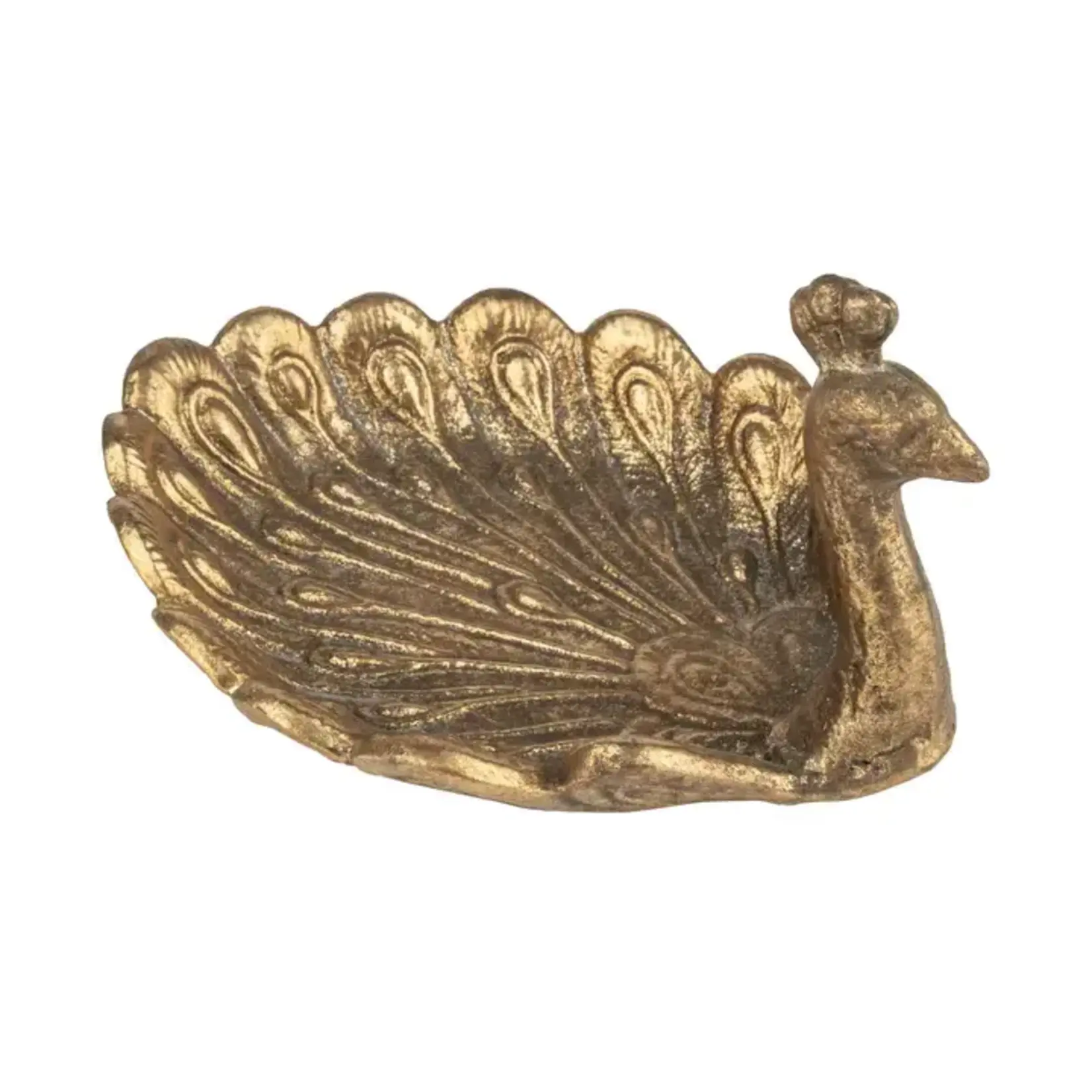 Silver Tree Home & Holiday Cast Iron Peacock Trinket Tray