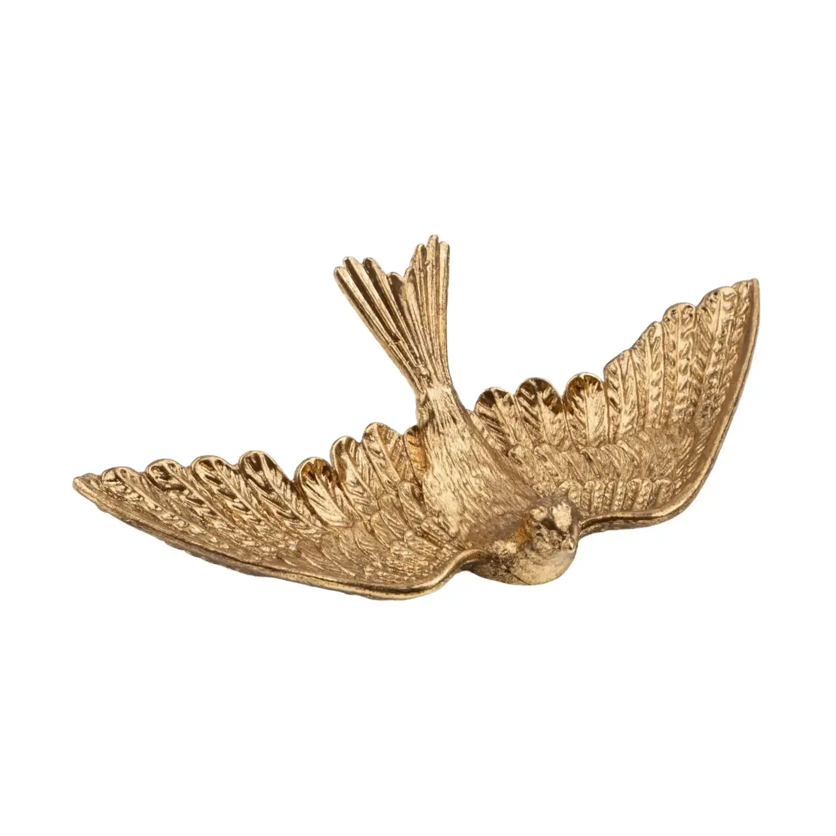 Silver Tree Home & Holiday Gold Cast Pewter Flying Bird Trinket Tray