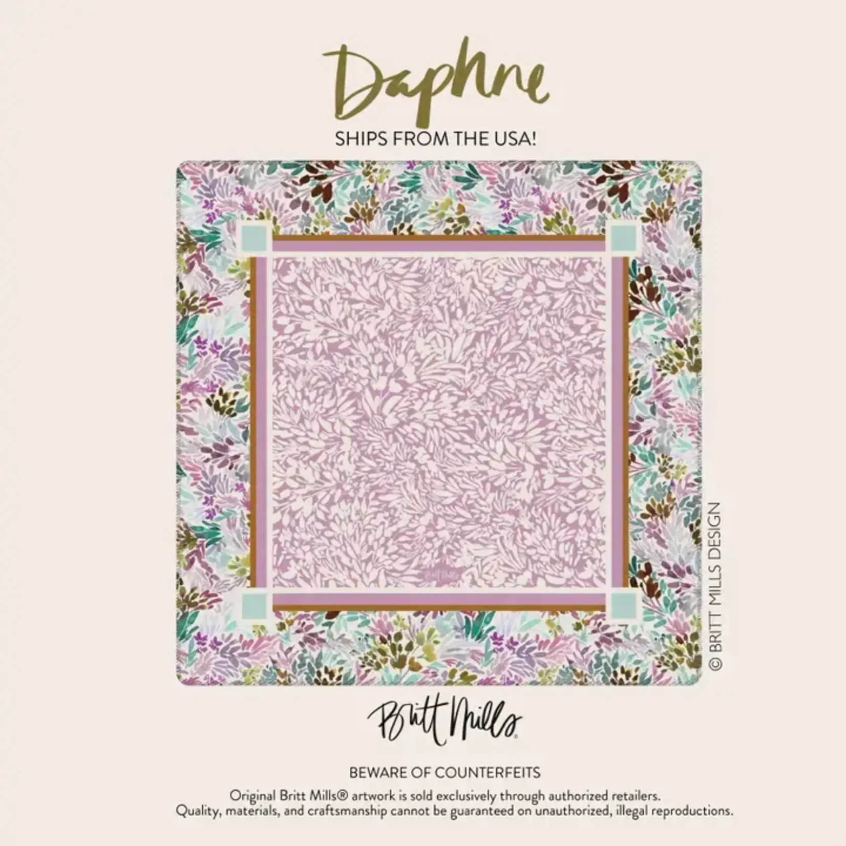 Britt Mills Design Daphne Neoprene Mahjong Mat