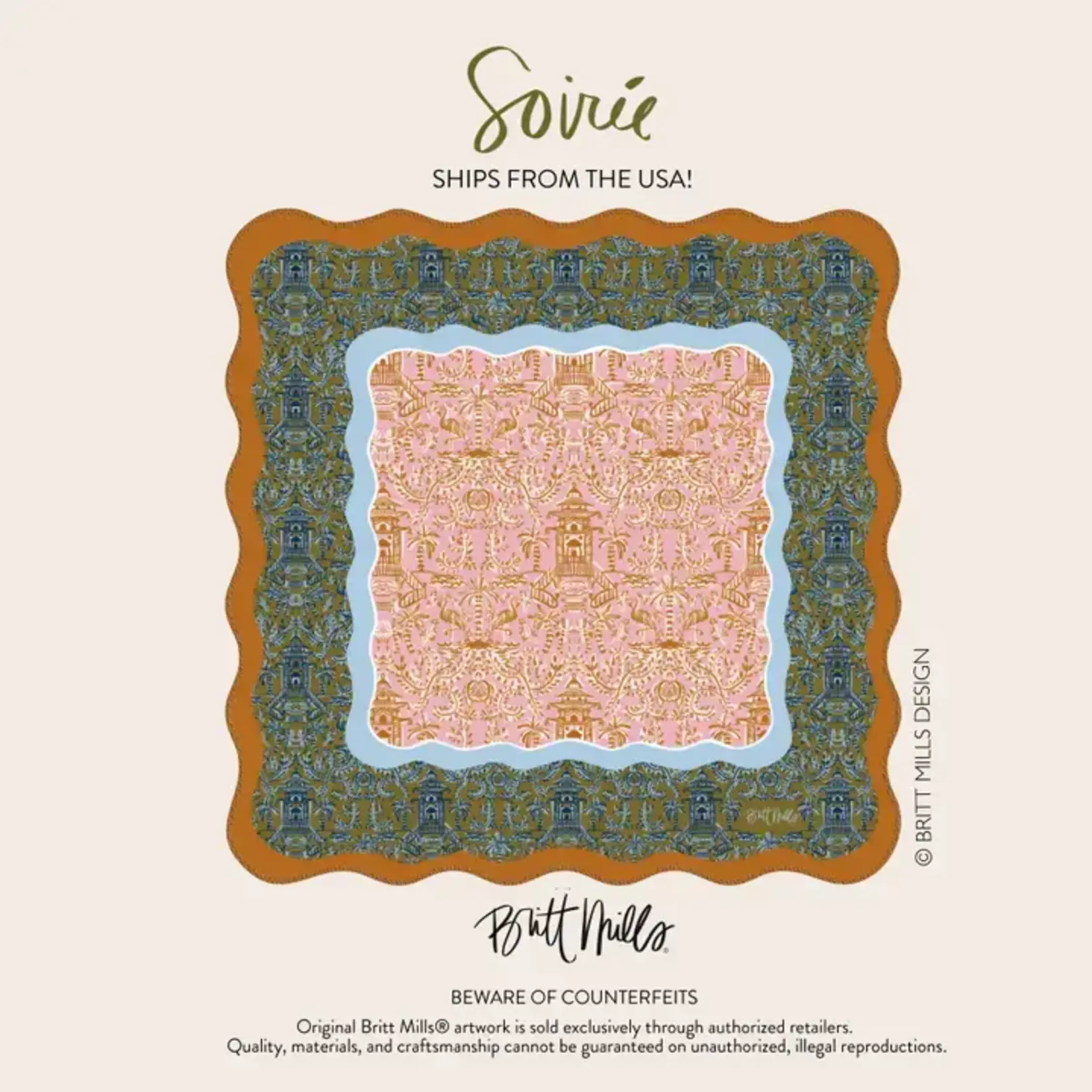 Britt Mills Design Soirée Neoprene Mahjong Mat