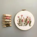 And Other Adventures Embroidery Co Hand Embroidery Kit - Meadow in Blush & Olive