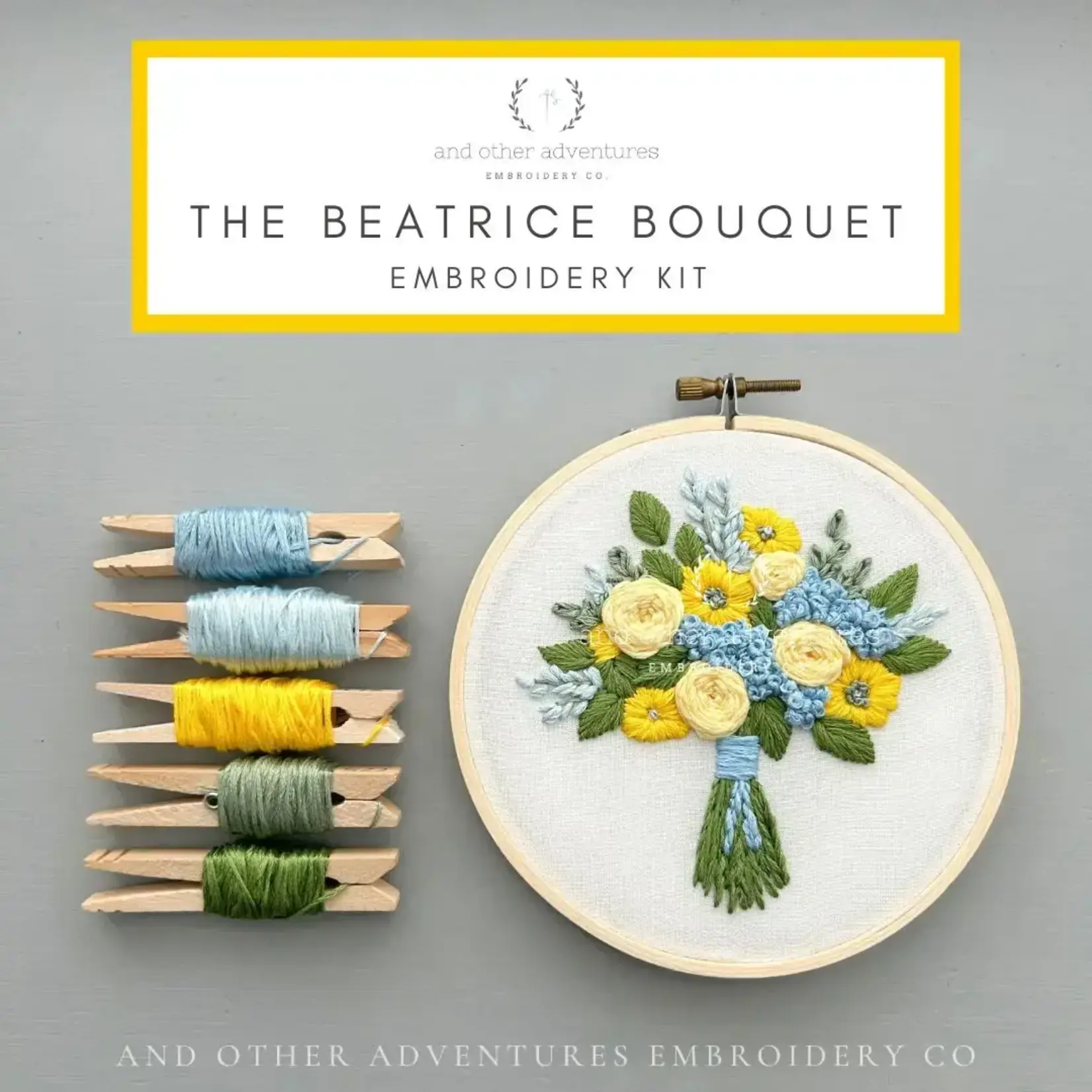 And Other Adventures Embroidery Co Hand Embroidery Kit - the Beatrice Bouquet