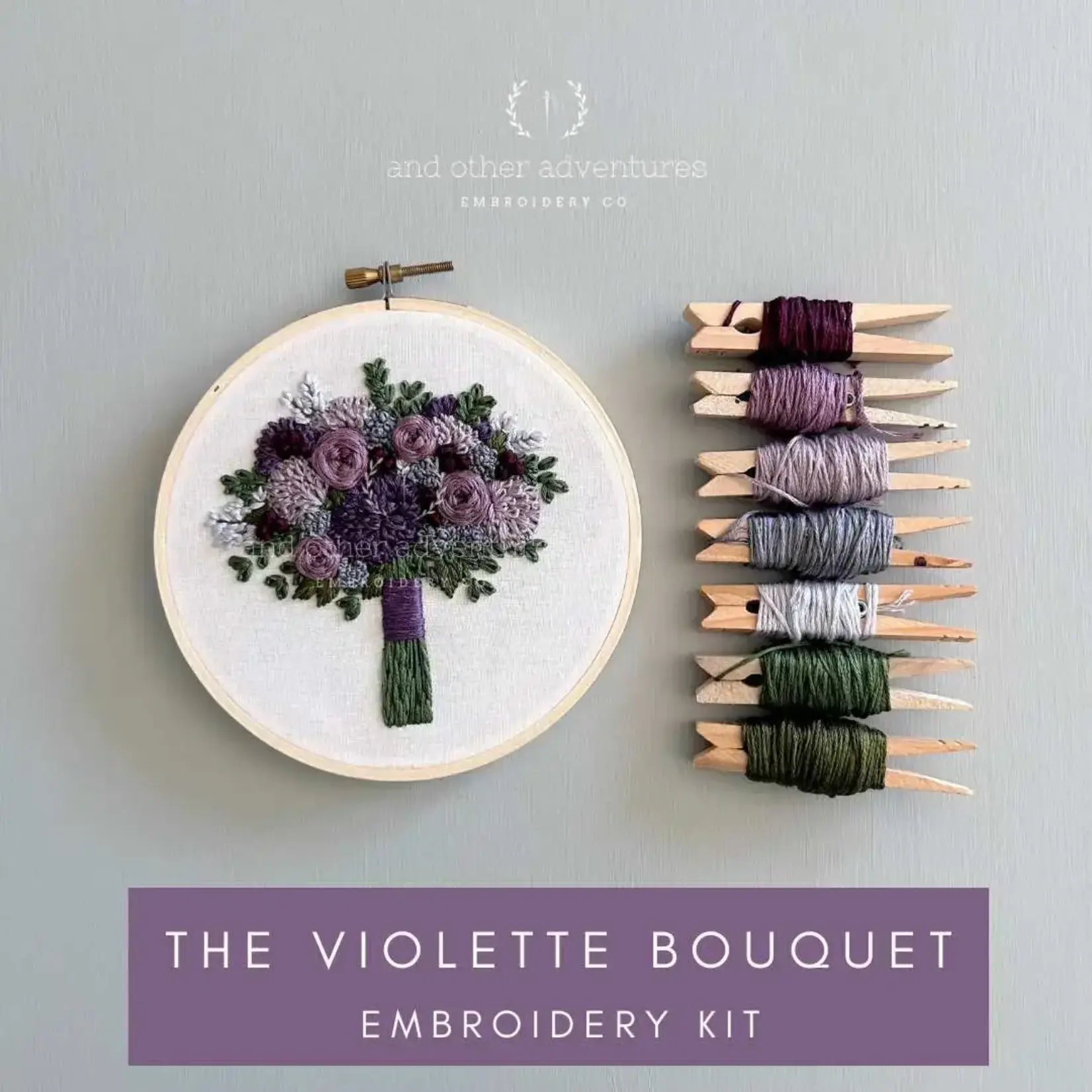And Other Adventures Embroidery Co Hand Embroidery Kit - the Violette Bouquet