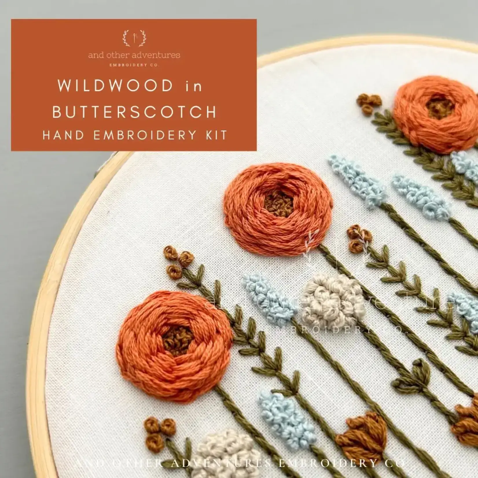 And Other Adventures Embroidery Co Hand Embroidery Kit - Wildwood in Butterscotch