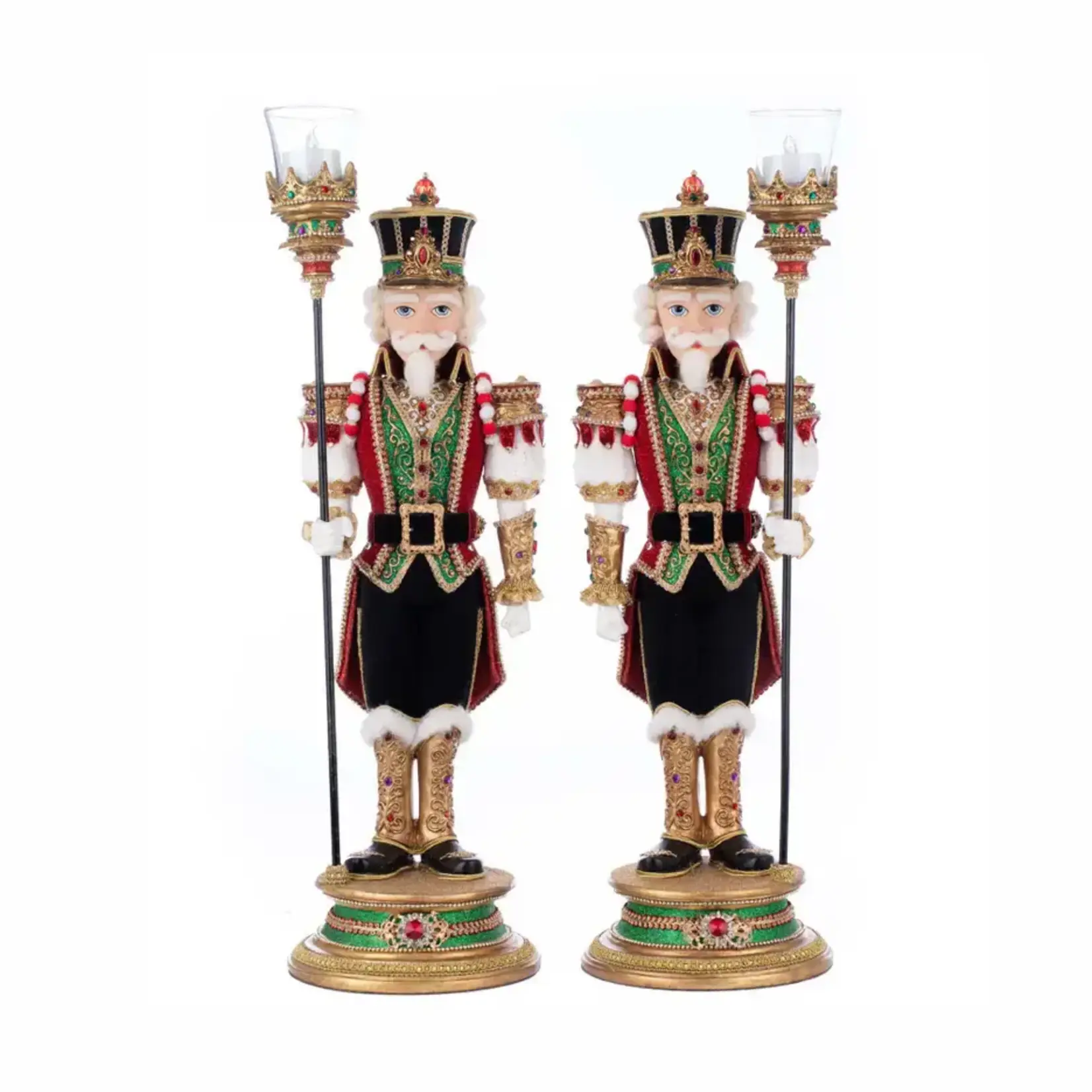 Katherine’s Collection Christmas Ball Nutcracker Votive 2pc