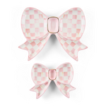 MacKenzie-Childs rosy check bow trinket dishes, set of 2