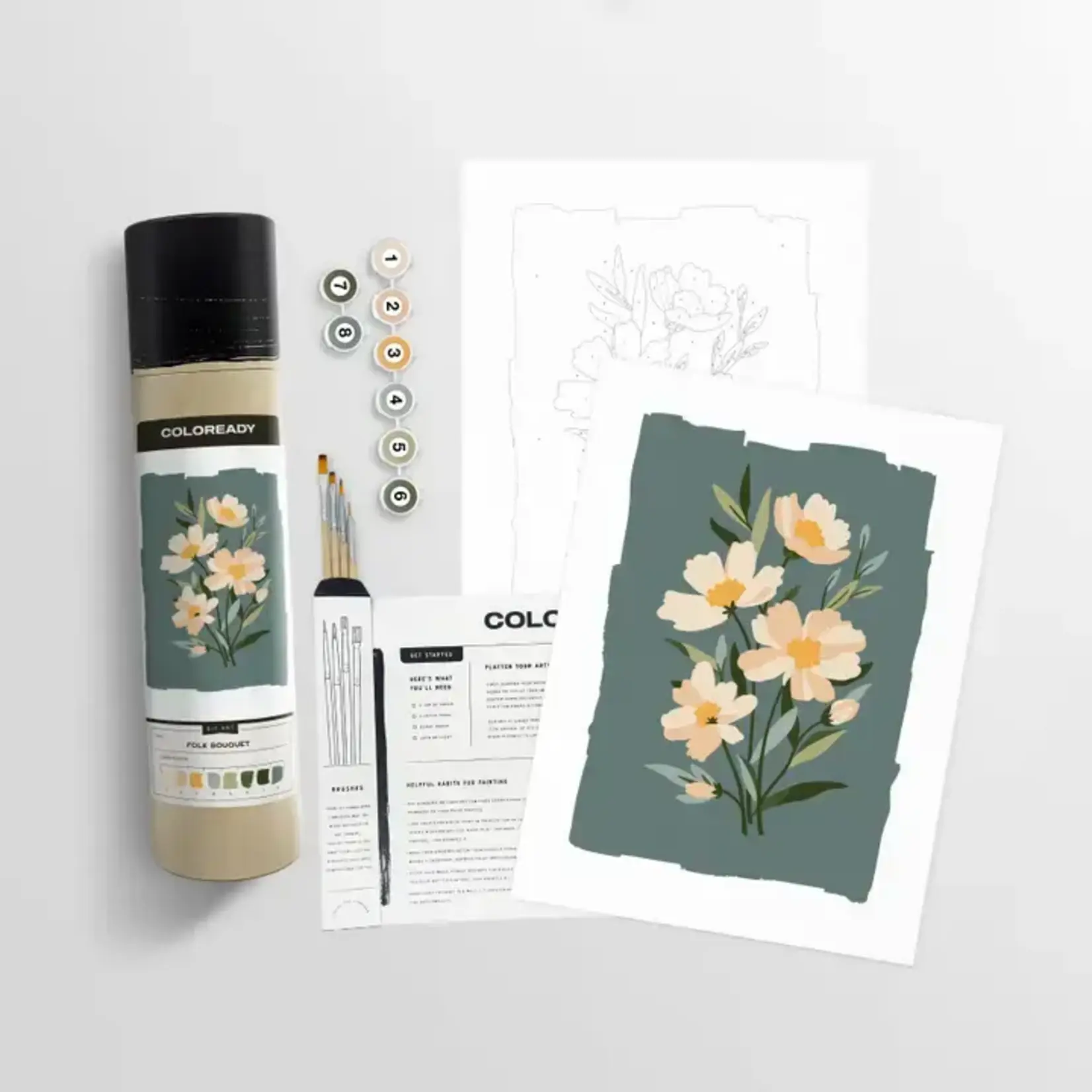 Coloready Folk Bouquet | Modern Paint By Numbers Kit