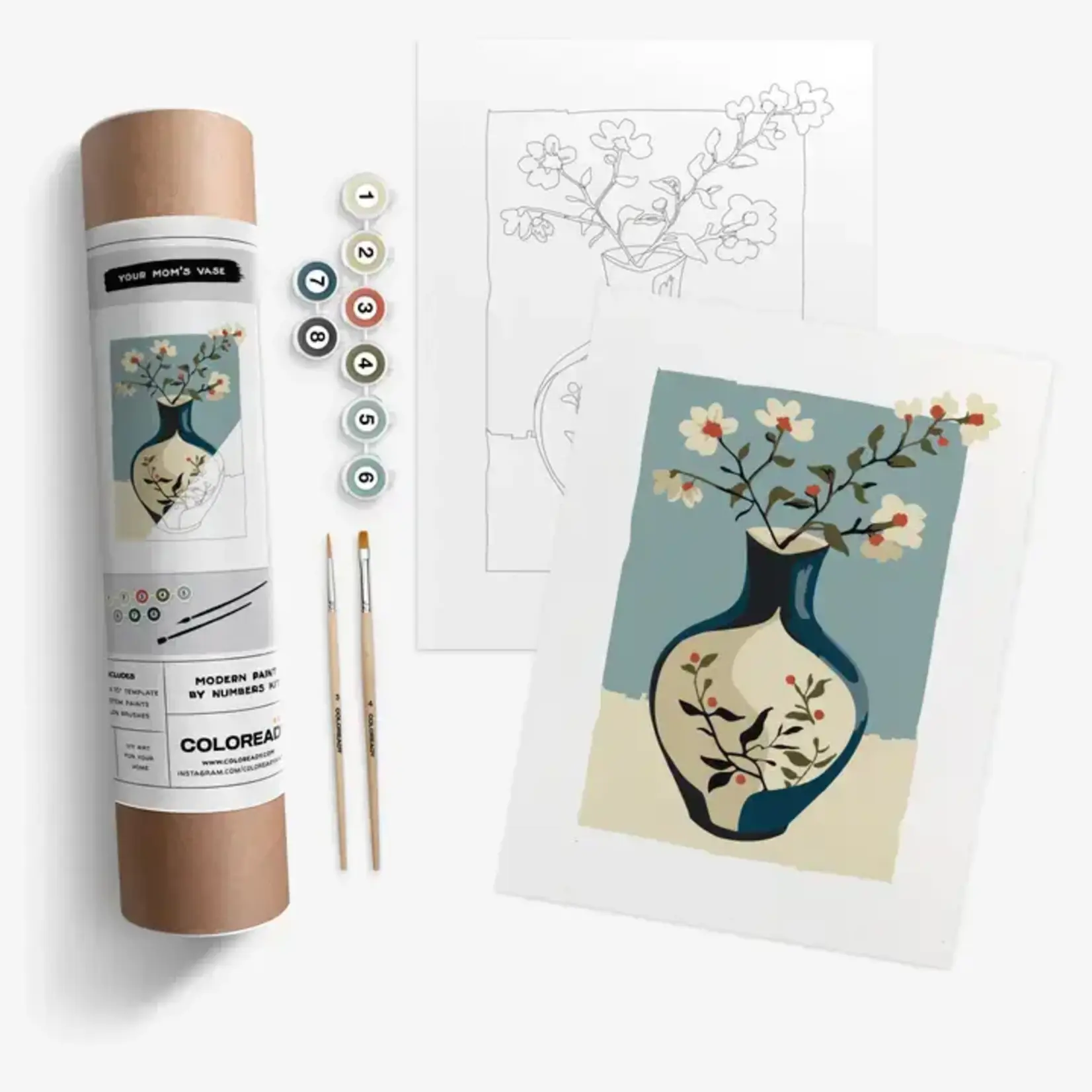 Coloready Your Mom's Vase | Modern Paint By Numbers Kit