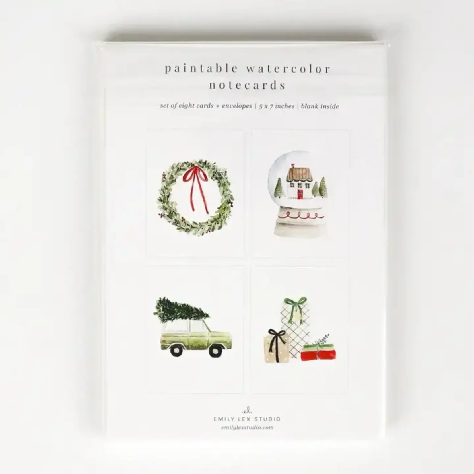 emily lex studio Christmas Cheer Paintable Watercolor Notecard Set