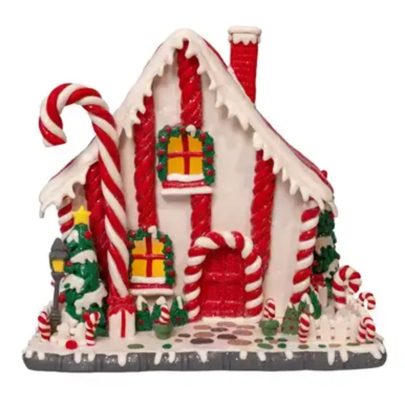 Kurt S. Adler 10.5" Battery Operated LED Candy Cane Lane House