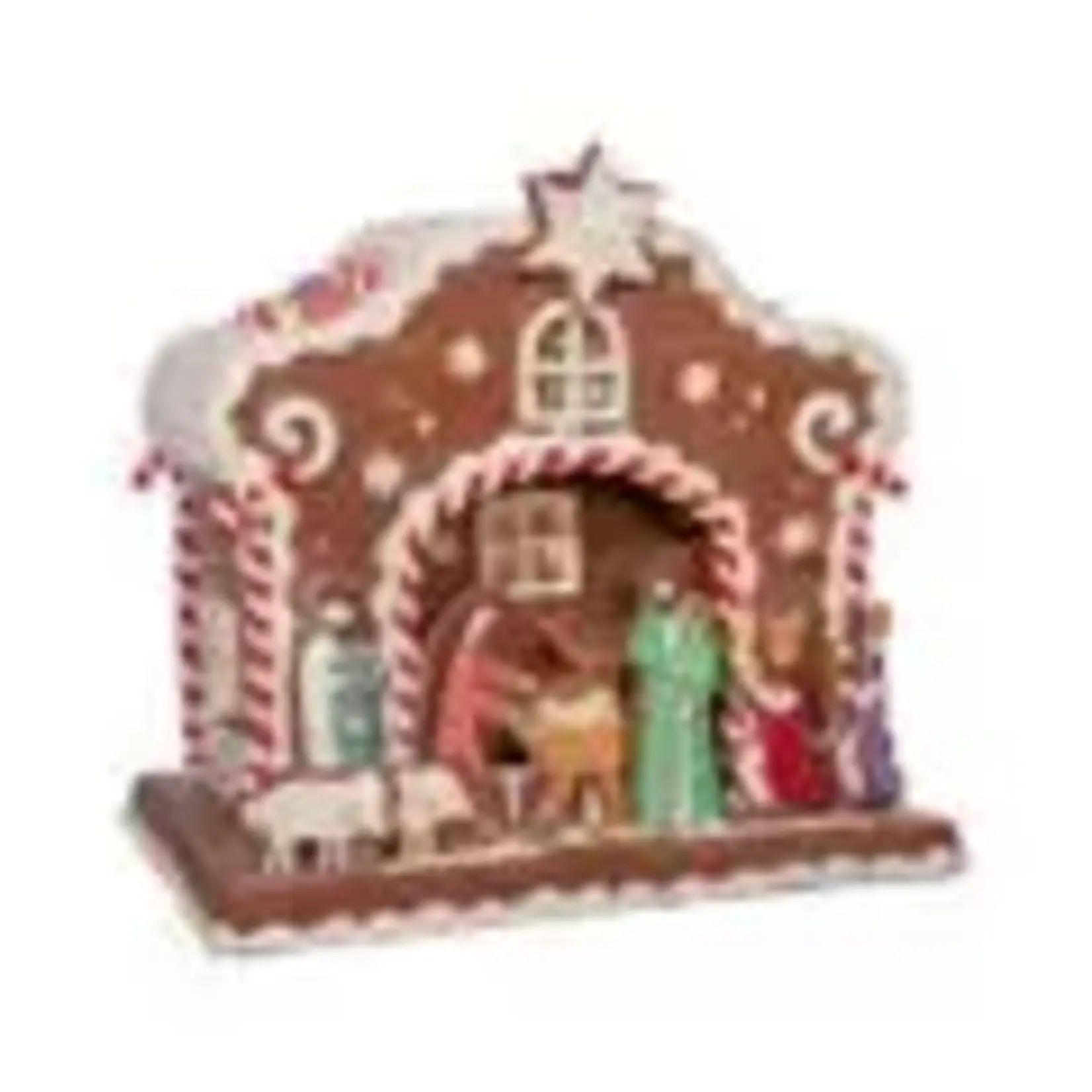 Kurt S. Adler 12.5" Lite-Up Nativty Gingerbread House