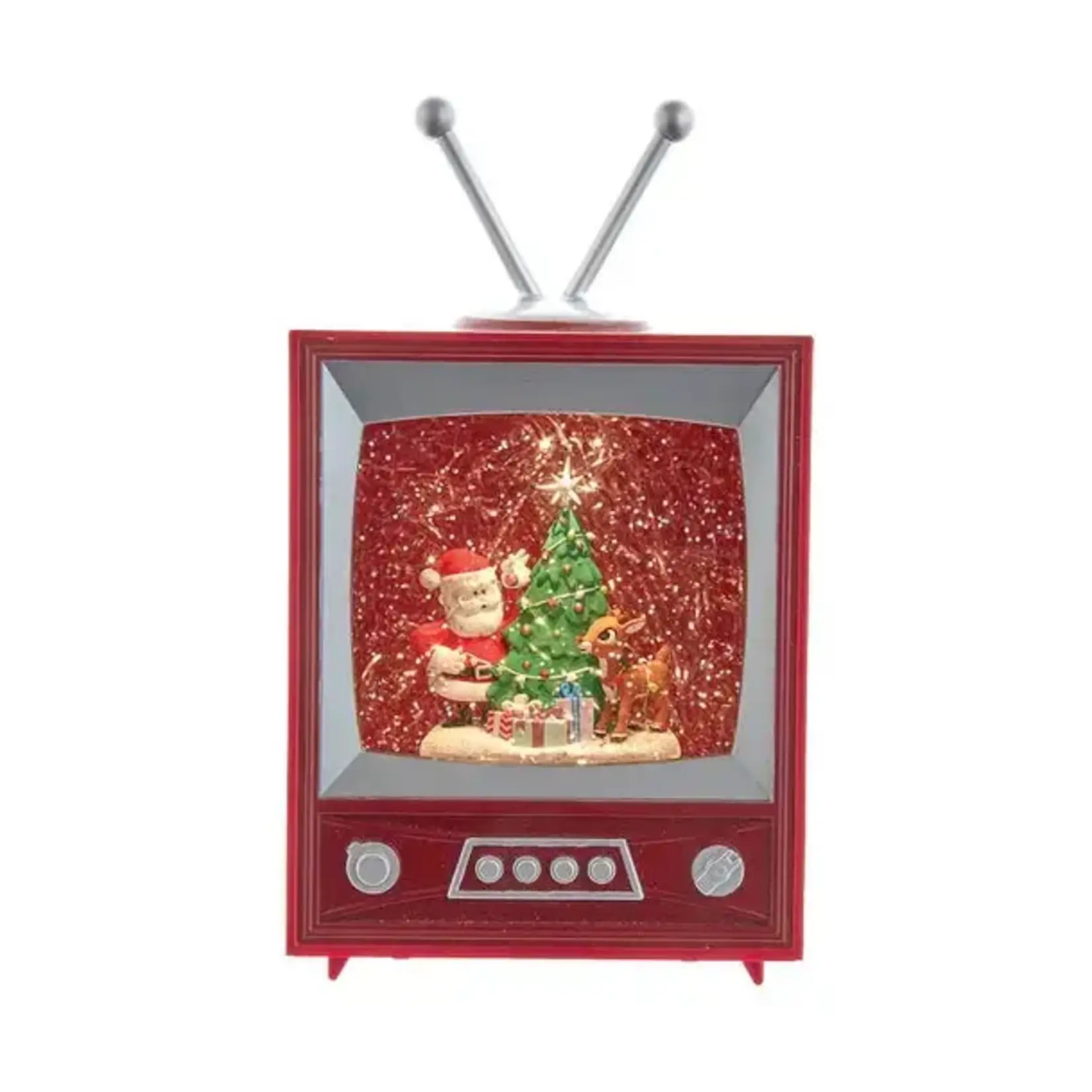Kurt S. Adler 8.5" Rudolph+Santa Mscl Tv Tblpc