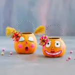 Glitterville Bumpkin Betty & Gossip Gourdy Bucket, 2 Asst