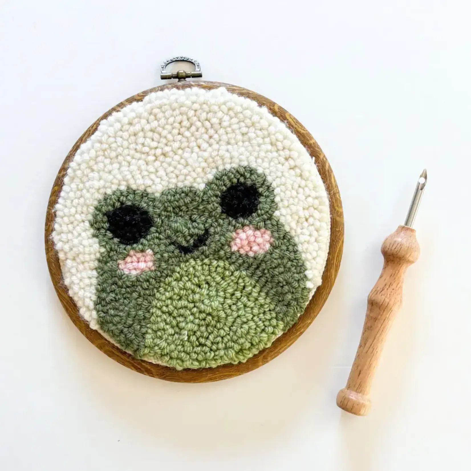 The Urban Acres Frog Punch Needle Kit  Beginner Kit