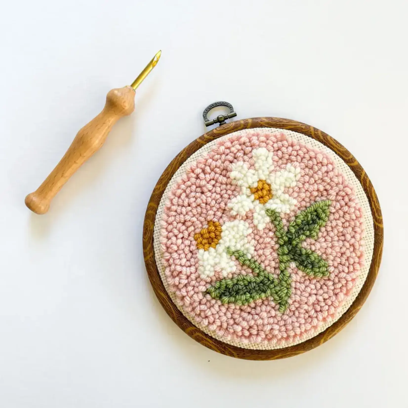 The Urban Acres Pink Daisy Punch Needle Kit  Beginner Kit