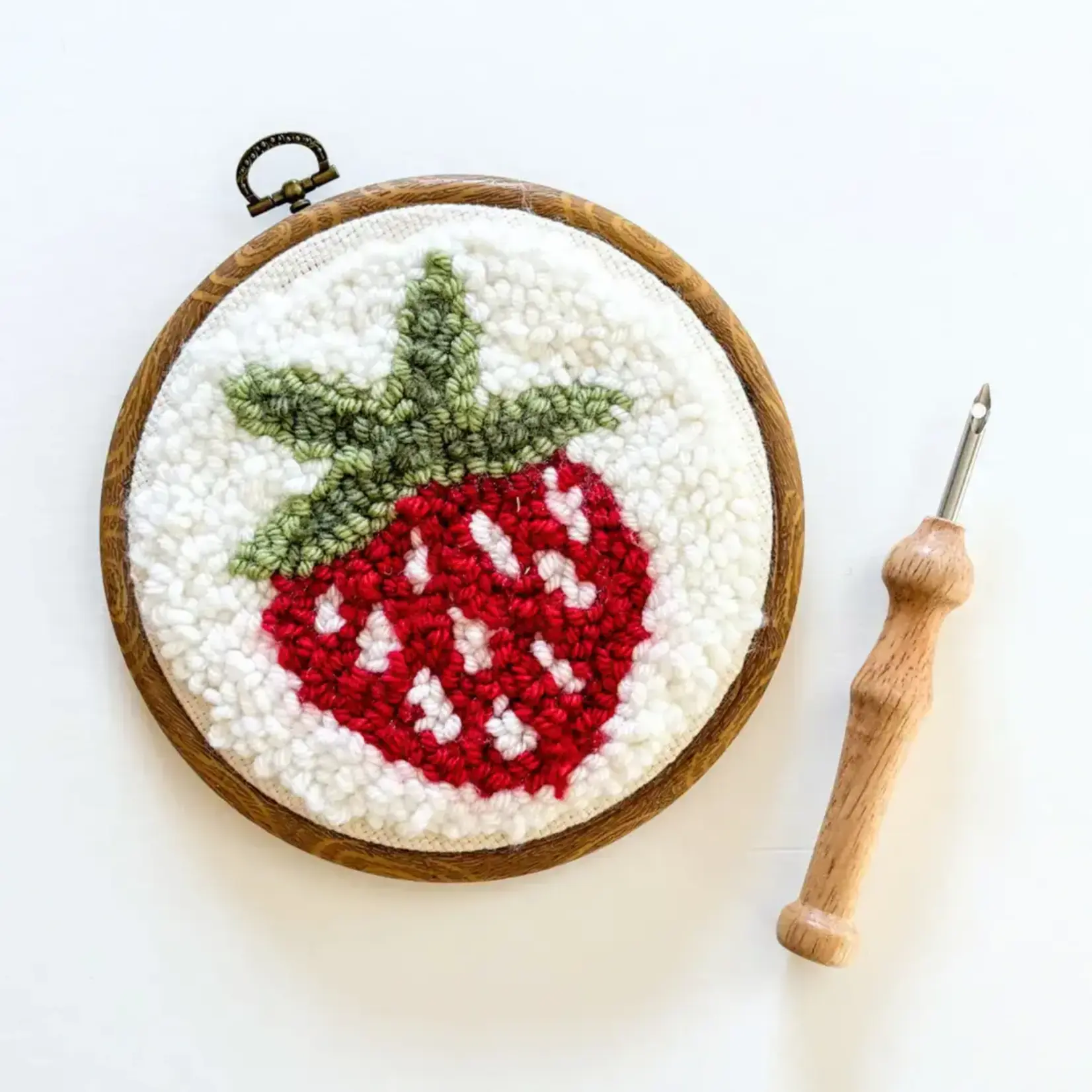 The Urban Acres Strawberry Punch Needle Kit  Beginner Kit