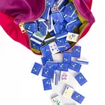 Bam Bird Boutique Periwinkle East Meets West Mahjong Tile Set - Velvet Tile Bag- Plum/Magenta