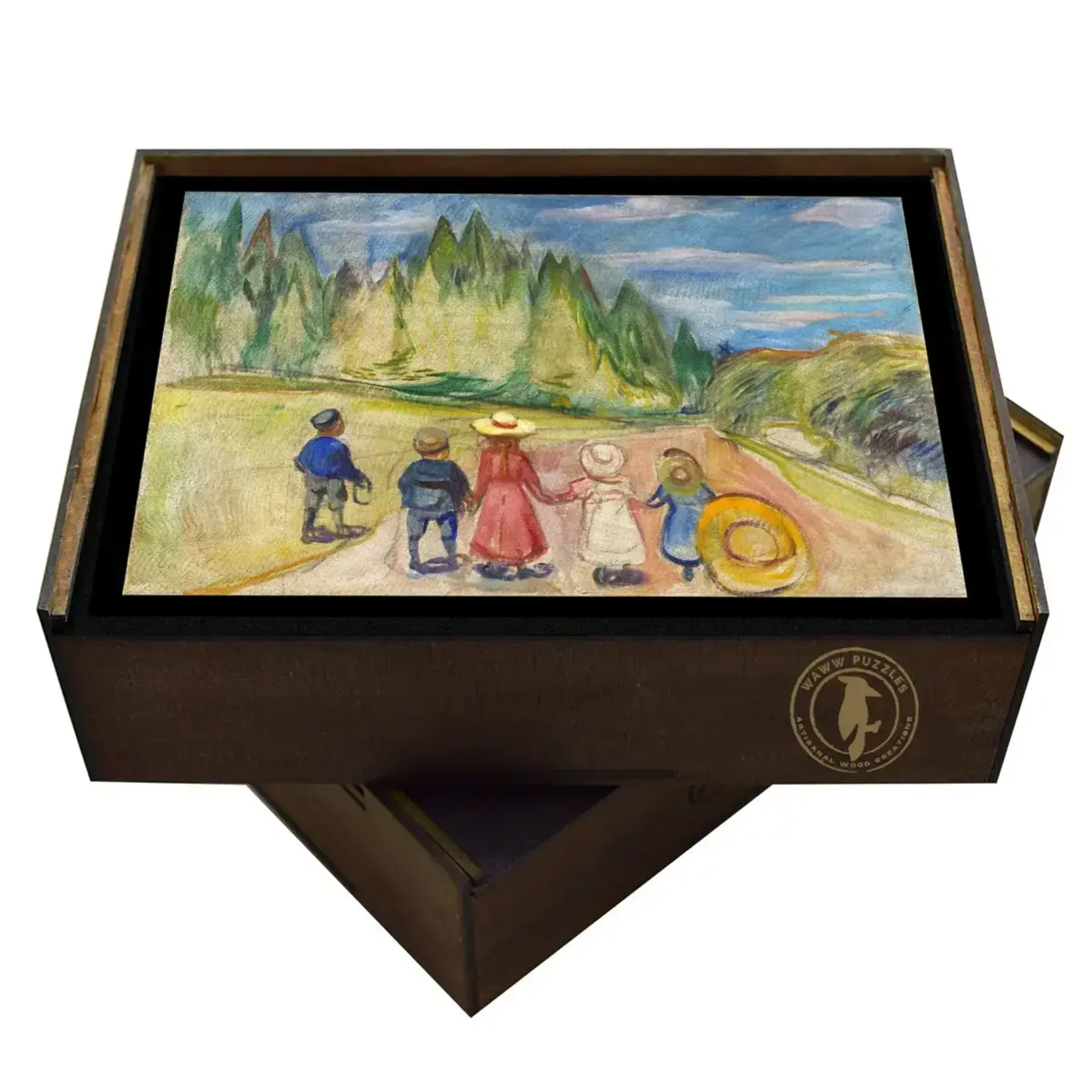 WAWW  Artisanal Wooden Puzzles Edvard Munch's 'the Fairytale Forest' Wooden Jigsaw Puzzle -500 Pcs