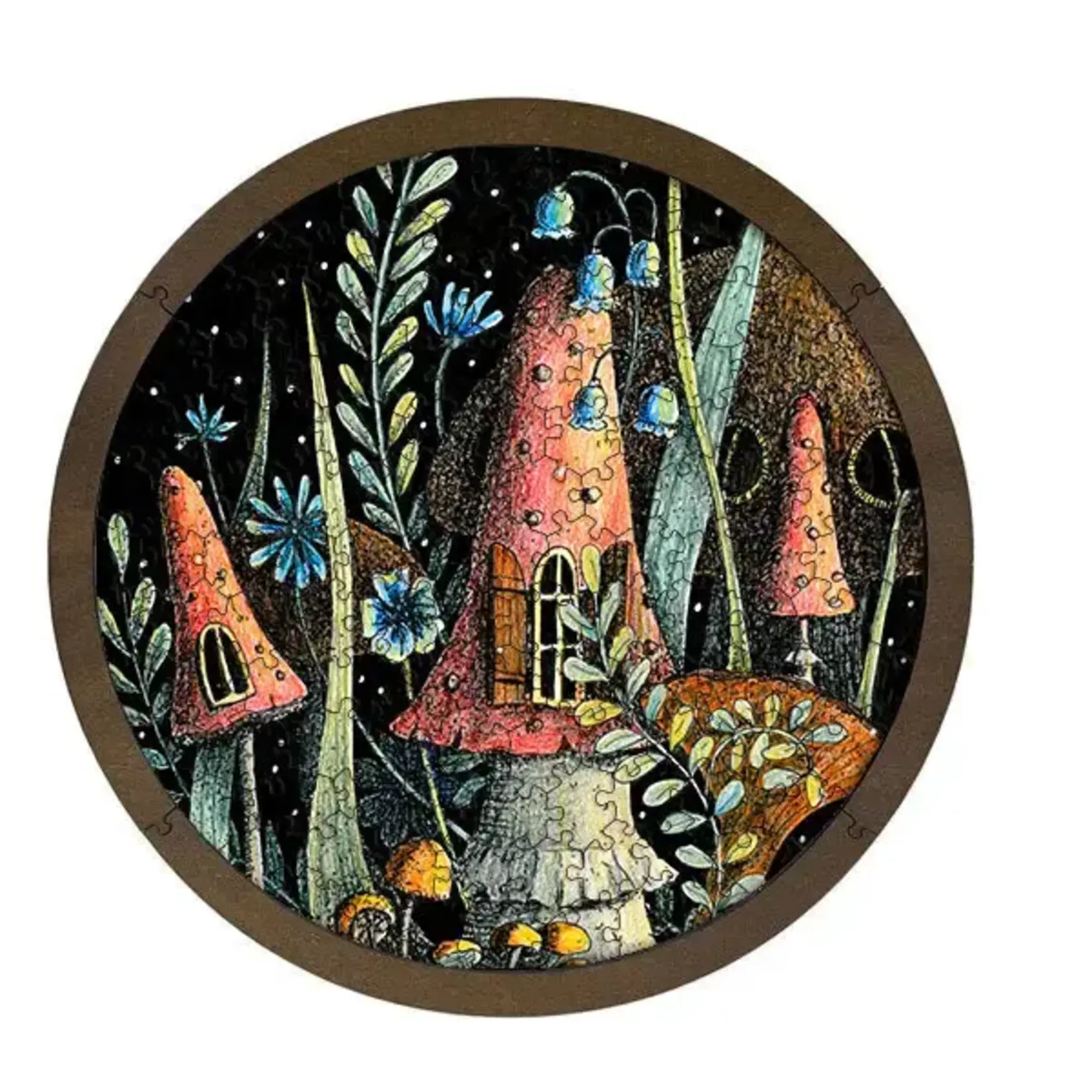 WAWW  Artisanal Wooden Puzzles Mushroom | Wooden Jigsaw Puzzle 12" | Tray & Home Decor