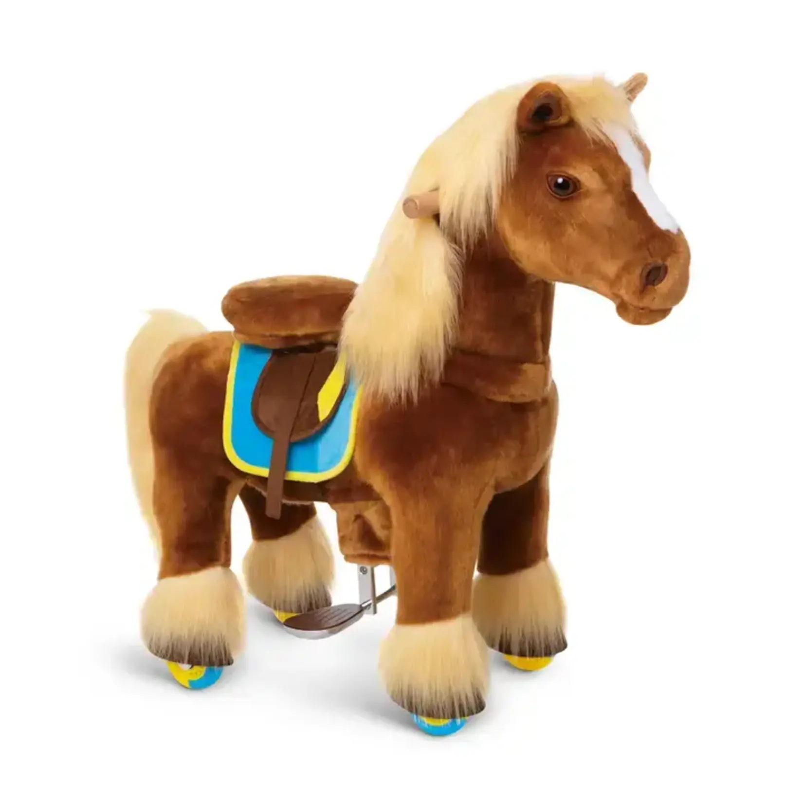 PonyCycle Premium Ride-On Brown Horse | Plush Riding Toy