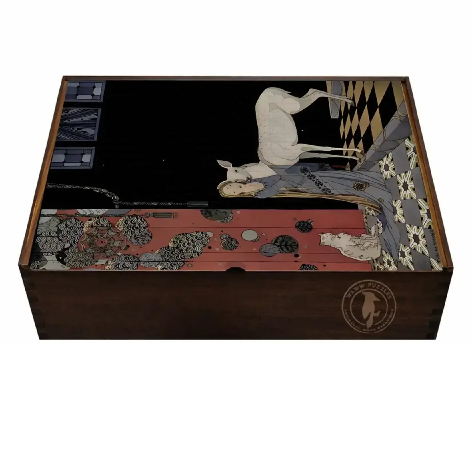 WAWW  Artisanal Wooden Puzzles Virginia Frances Sterrett Puzzle – Art Nouveau Fairy Tale Wooden Jigsaw with Handcrafted Box  300 Pcs