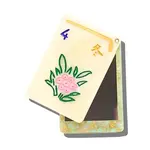 Solar Eclipse Hand-Painted Flower Mahjong Compact Mirror