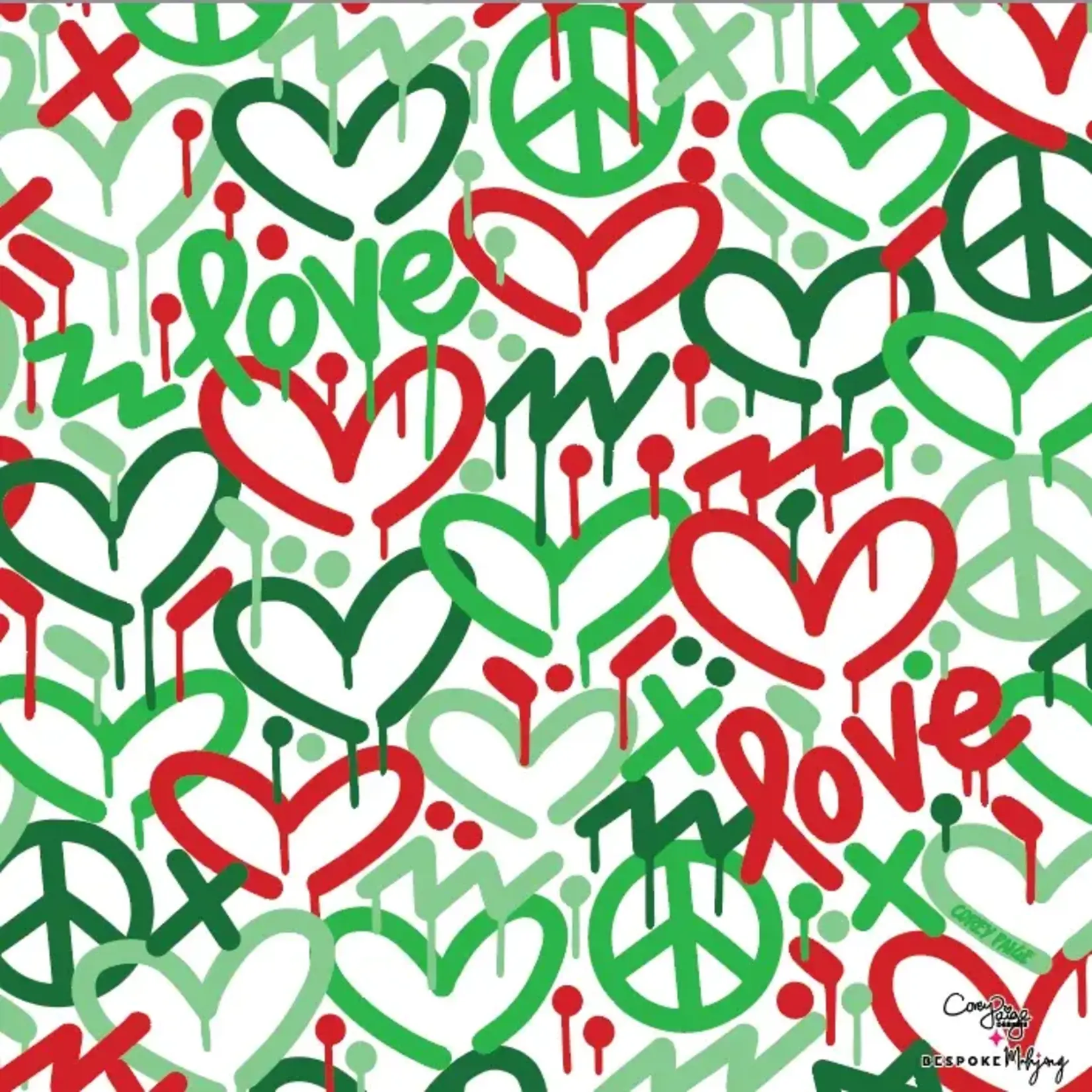 Bespoke Mahjong Double the Fun/Bespoke x Corey Paige - HOLIDAY LOVE MAT - RED/GREEN
