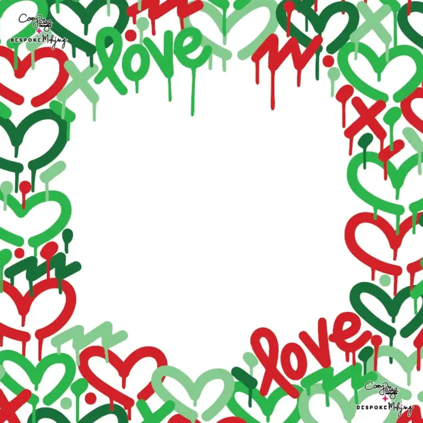 Bespoke Mahjong Double the Fun/Bespoke x Corey Paige - HOLIDAY LOVE MAT - RED/GREEN