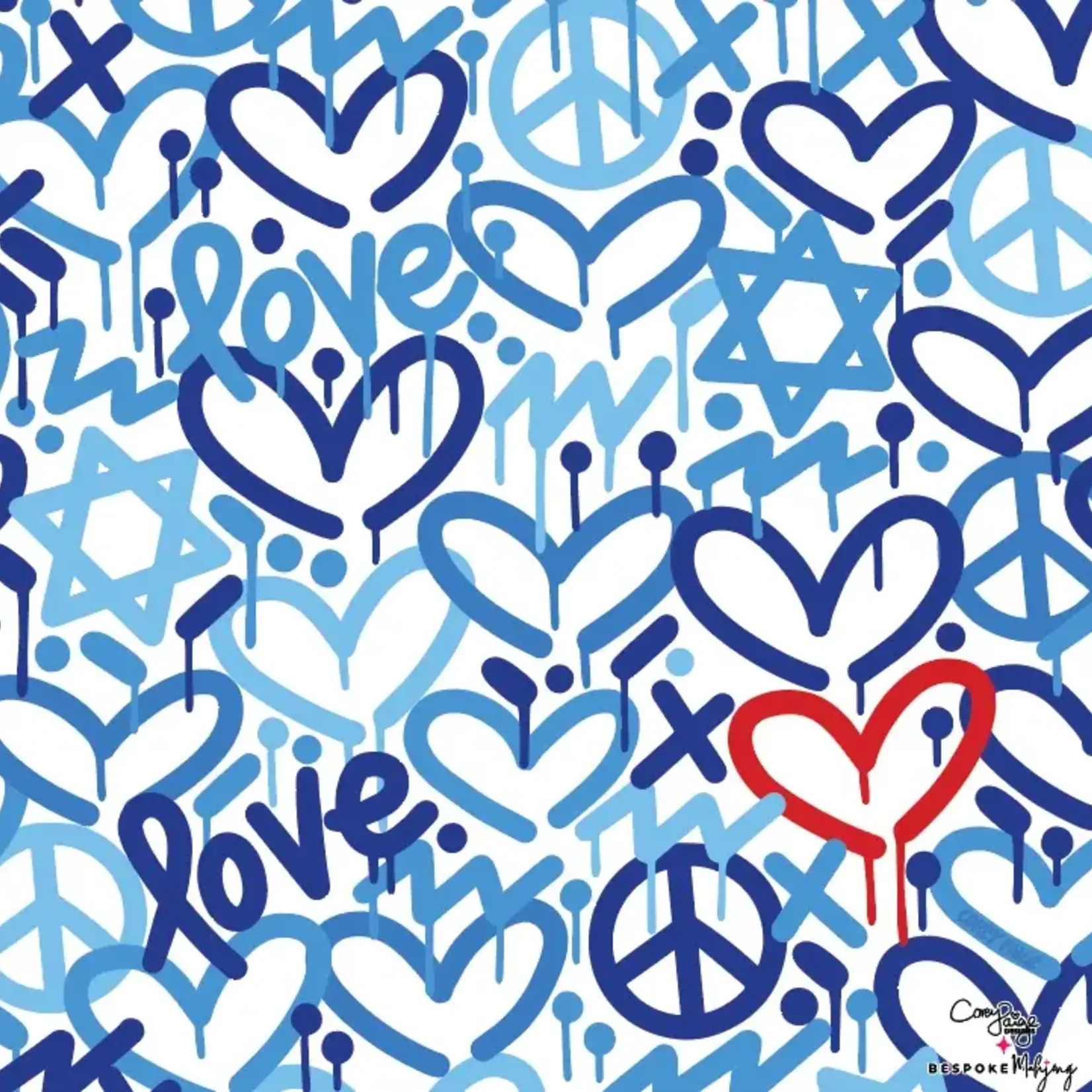 Bespoke Mahjong Double the Fun/Bespoke x Corey Paige - HOLIDAY LOVE MAT - BLUE