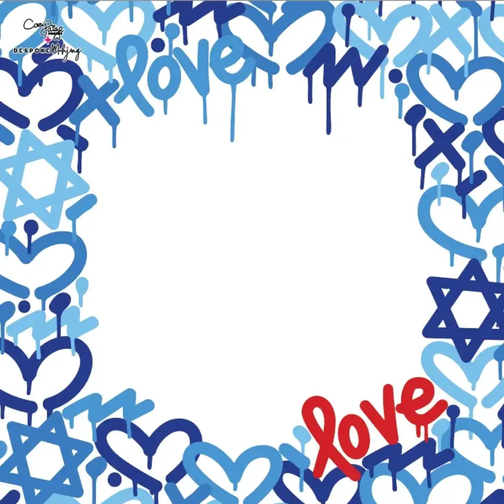 Bespoke Mahjong Double the Fun/Bespoke x Corey Paige - HOLIDAY LOVE MAT - BLUE