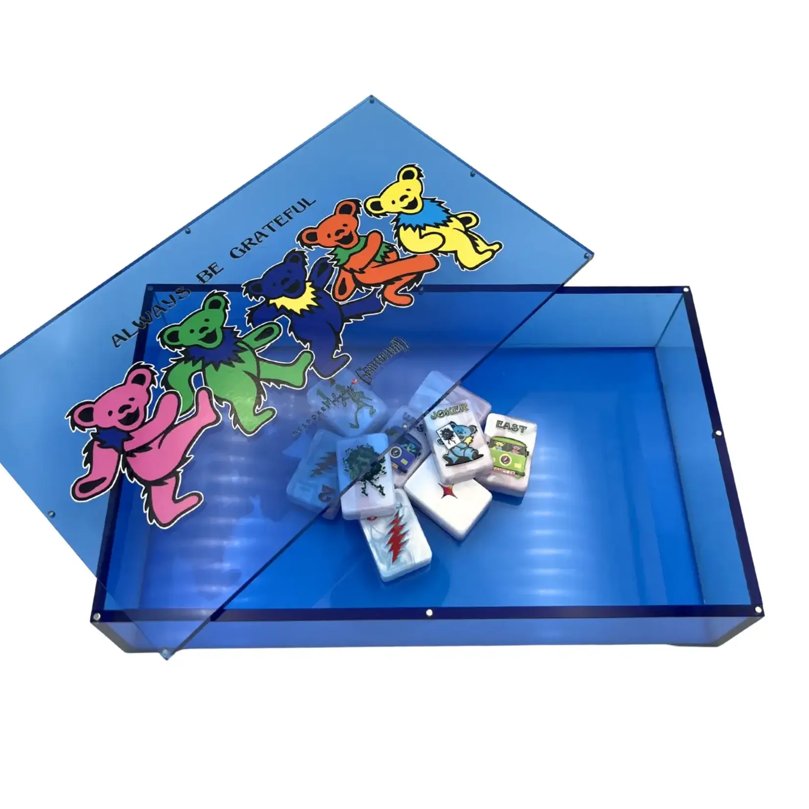 Bespoke Mahjong Grateful Dead x Bespoke Mahjong Acrylic Box - Stealie Blue