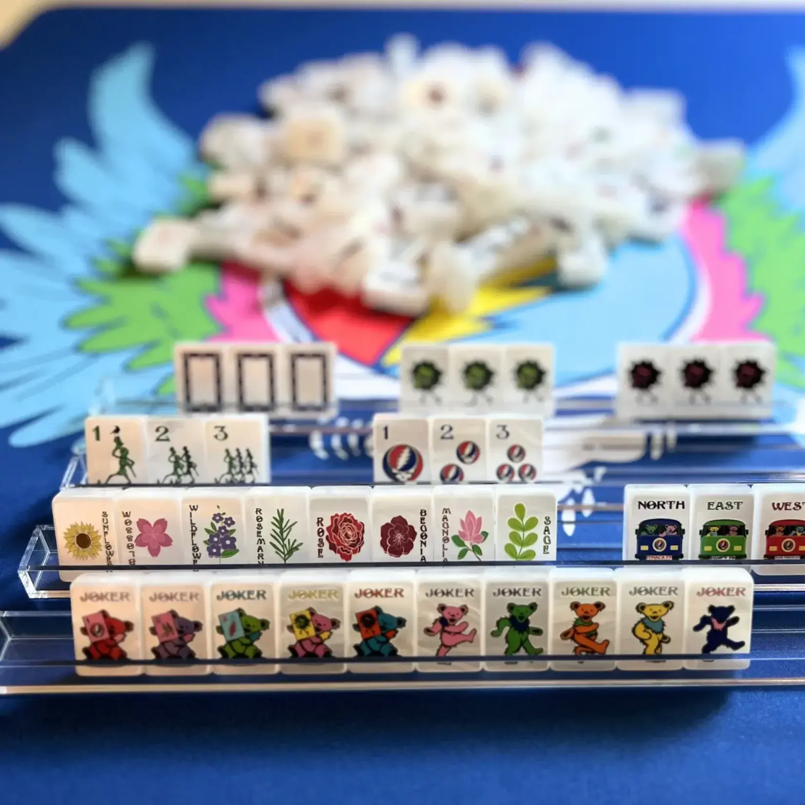 Bespoke Mahjong Grateful Dead x Bespoke Mahjong Travel Tiles Kit - COSMIC WHITE PEARL