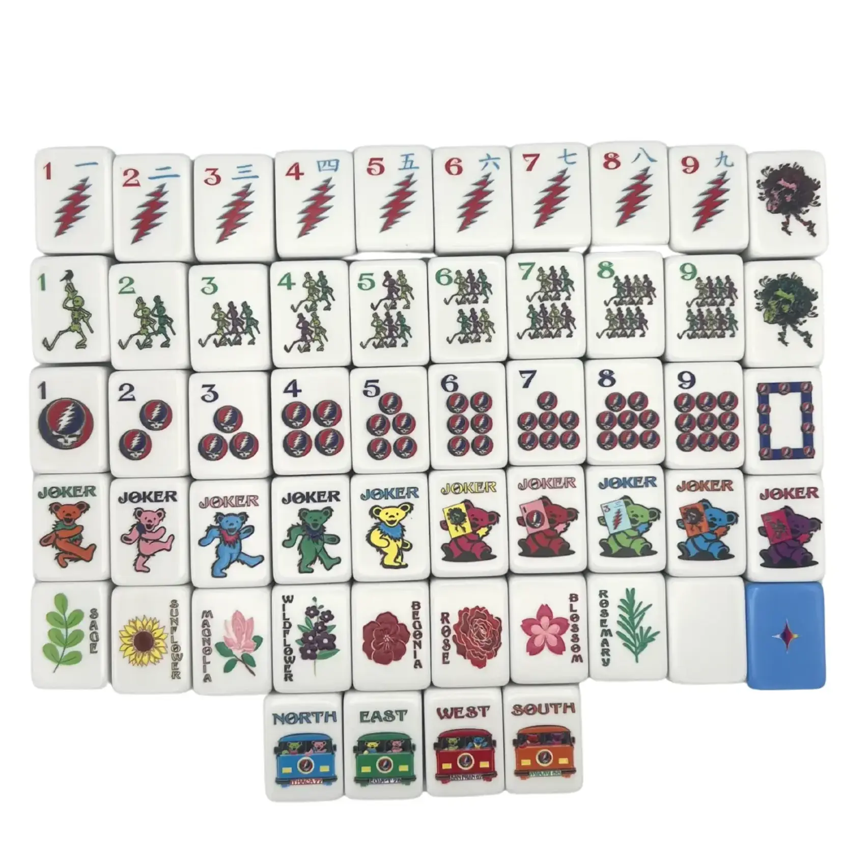 Bespoke Mahjong Grateful Dead x Bespoke Mahjong XL Mega Tiles - STEALIE BLUE