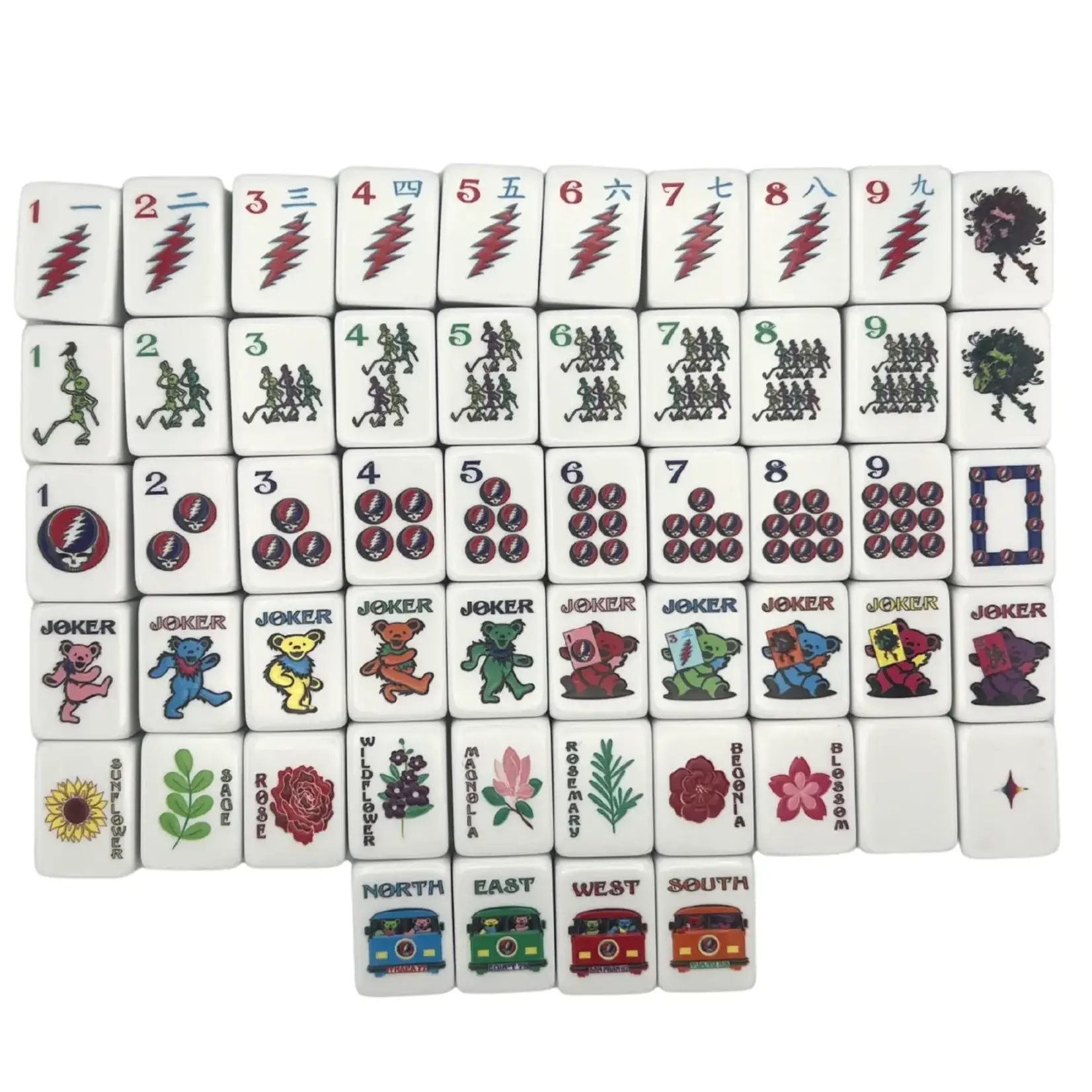 Bespoke Mahjong Grateful Dead x Bespoke Mahjong XL Mega Tiles - COSMIC WHITE