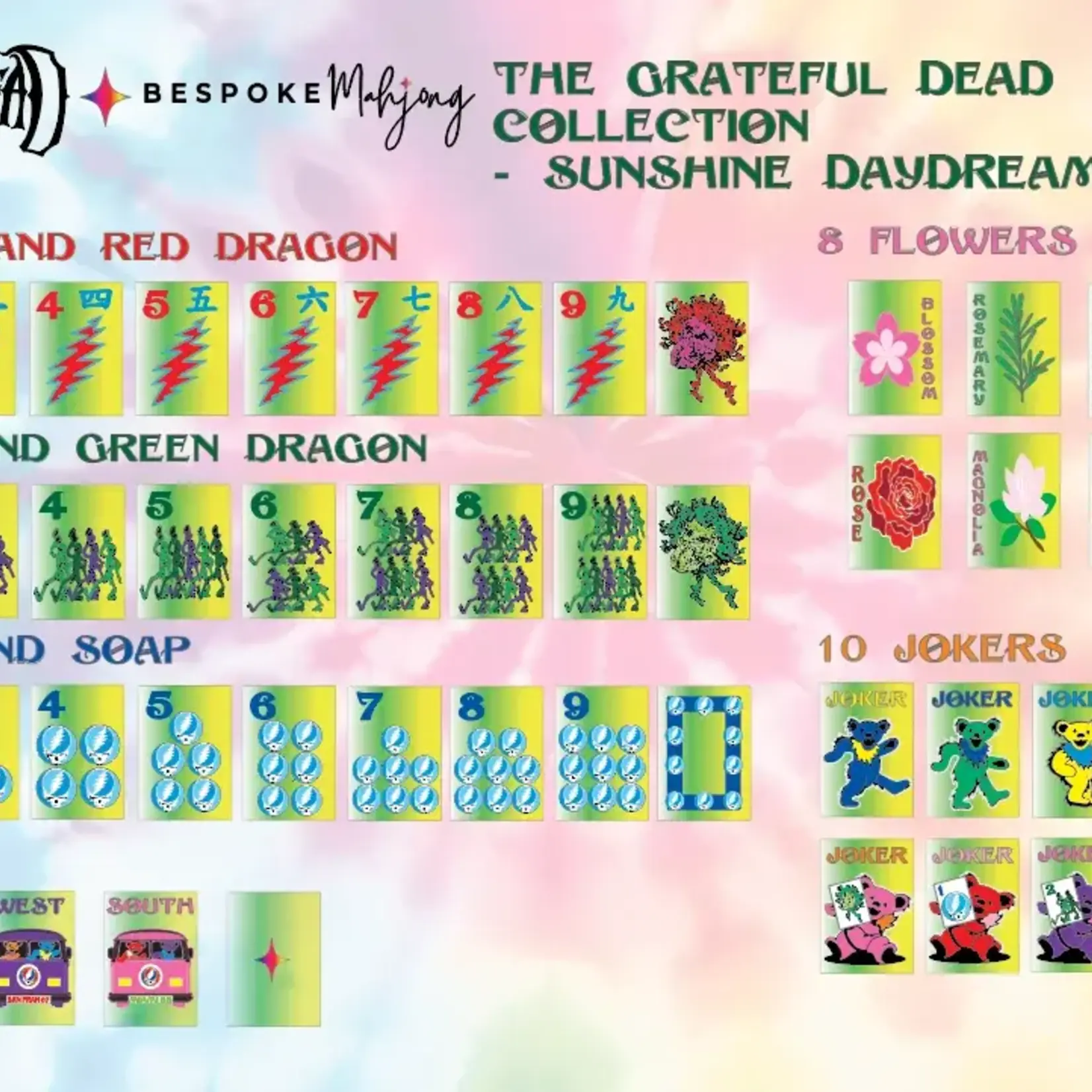 Bespoke Mahjong Grateful Dead x Bespoke Mahjong - SUNSHINE DAYDREAM TIE DYE PEARL